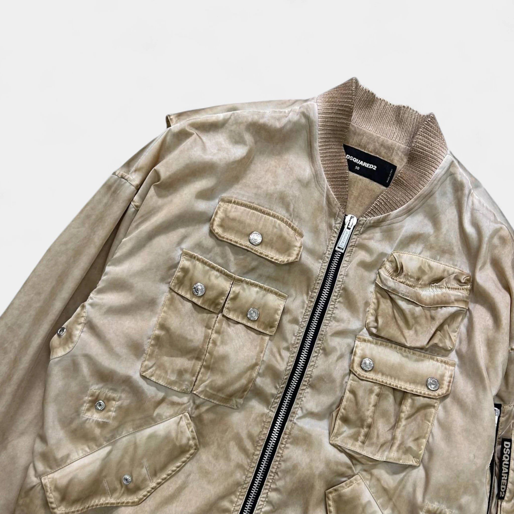 Dsquared2 Dsquared2 Nylon Beige Utilitarian Bomber Size US L / EU 52-54 / 3 - 2 Thumbnail