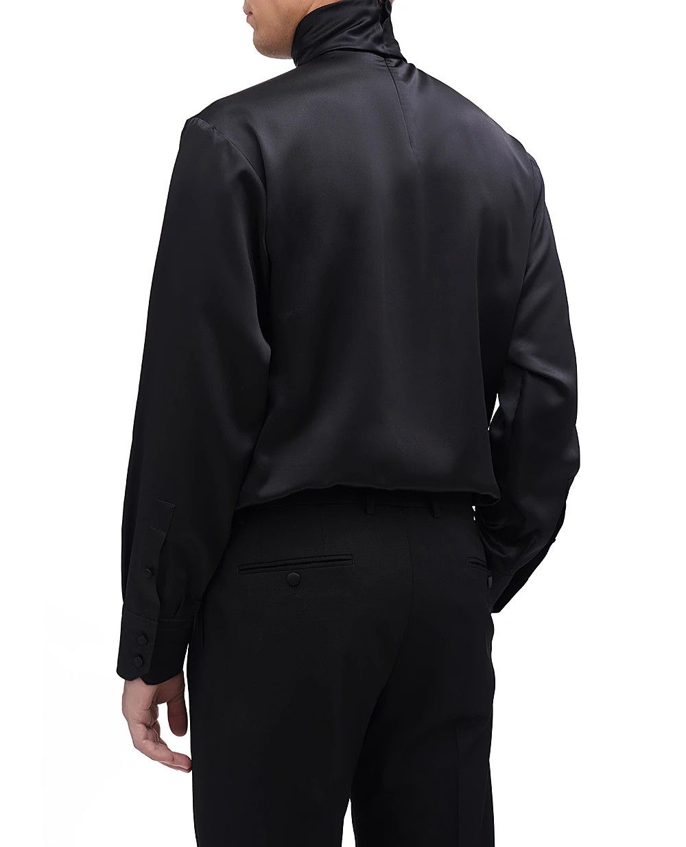 Dolce & Gabbana o1s22i1n0225 Silk Dolcevita Shirt in Black Size US M / EU 48-50 / 2 - 3 Thumbnail