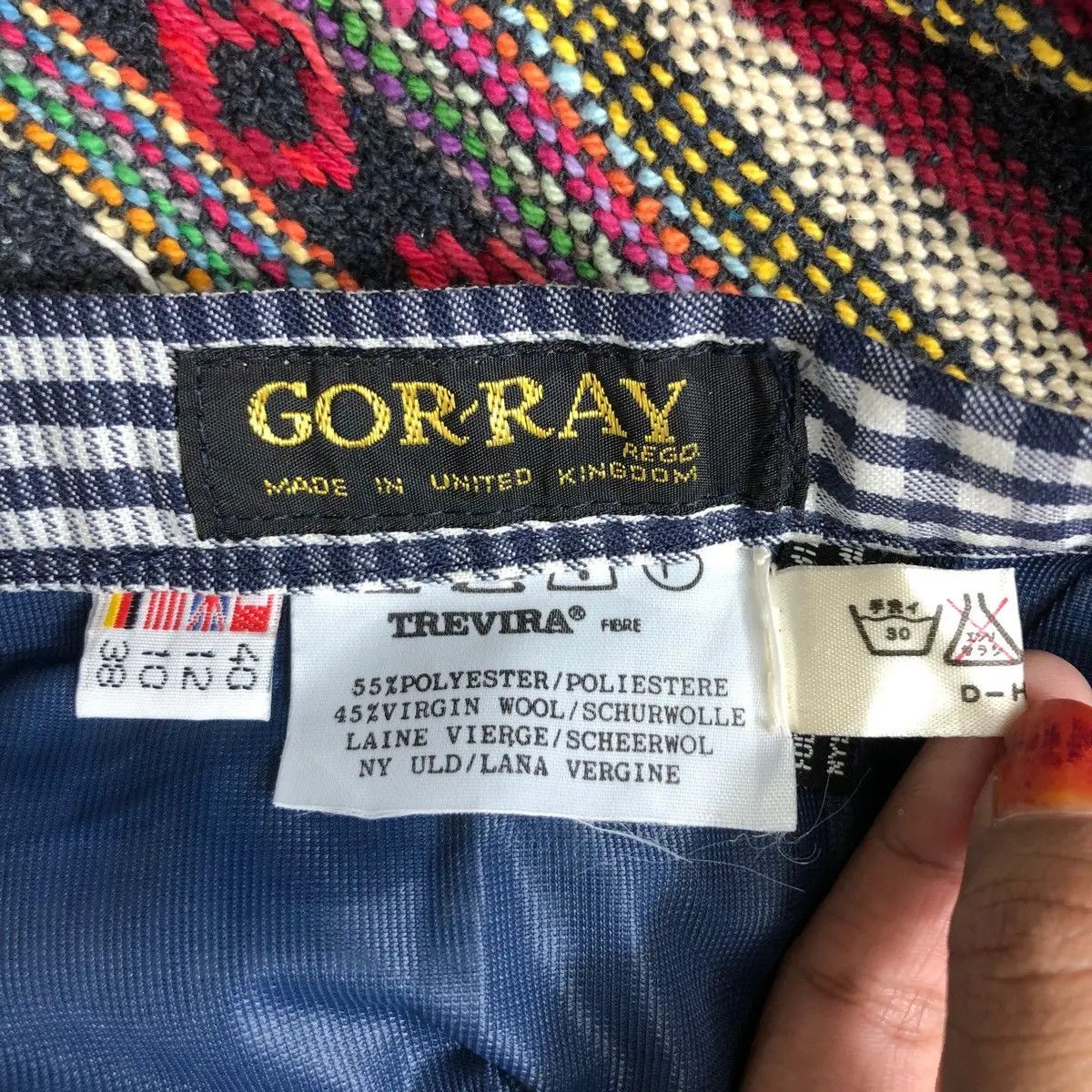 Vintage GOR’RAY UNITED KINGDOM Trevira Fabric Nova Check Midi Skirt Size 30" / US 8 / IT 44 - 3 Thumbnail