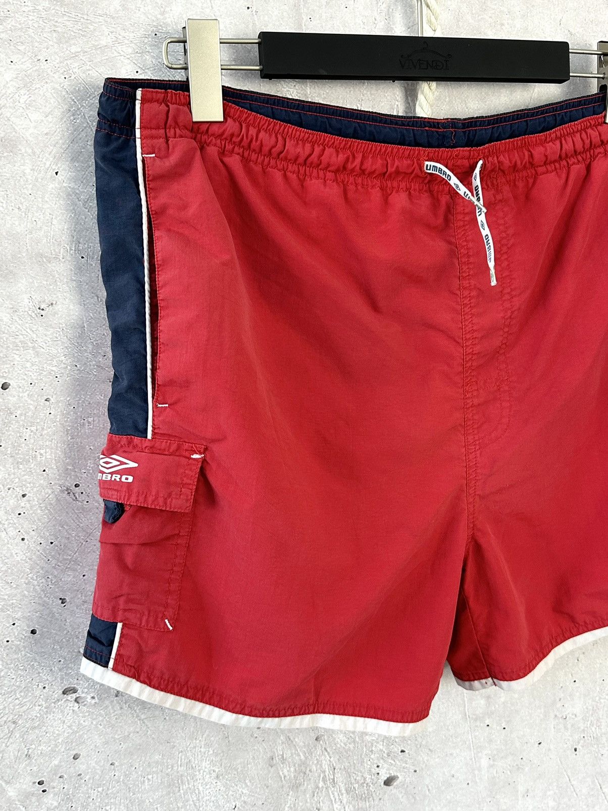 Umbro × Vintage Vintage Umbro Nylon Red Shorts Size US 32 / EU 48 - 2 Thumbnail
