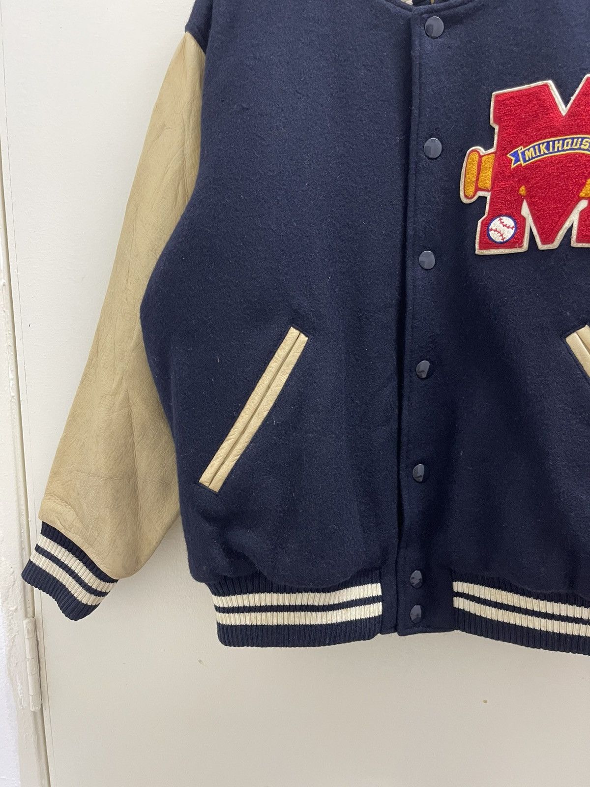 Vintage Vtg Miki House Wool Leather Varsity Jacket Size US M / EU 48-50 / 2 - 8 Thumbnail