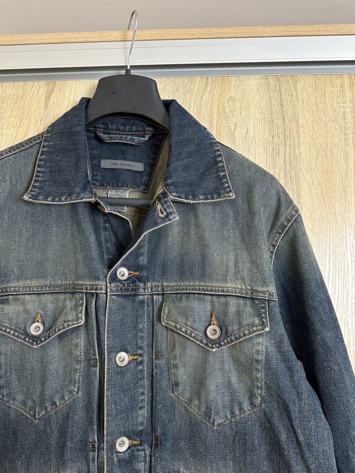 John Varvatos 🔥 John Varvatos Vintage Denim Jacket Collection Design Y2K Size US L / EU 52-54 / 3 - 5 Thumbnail