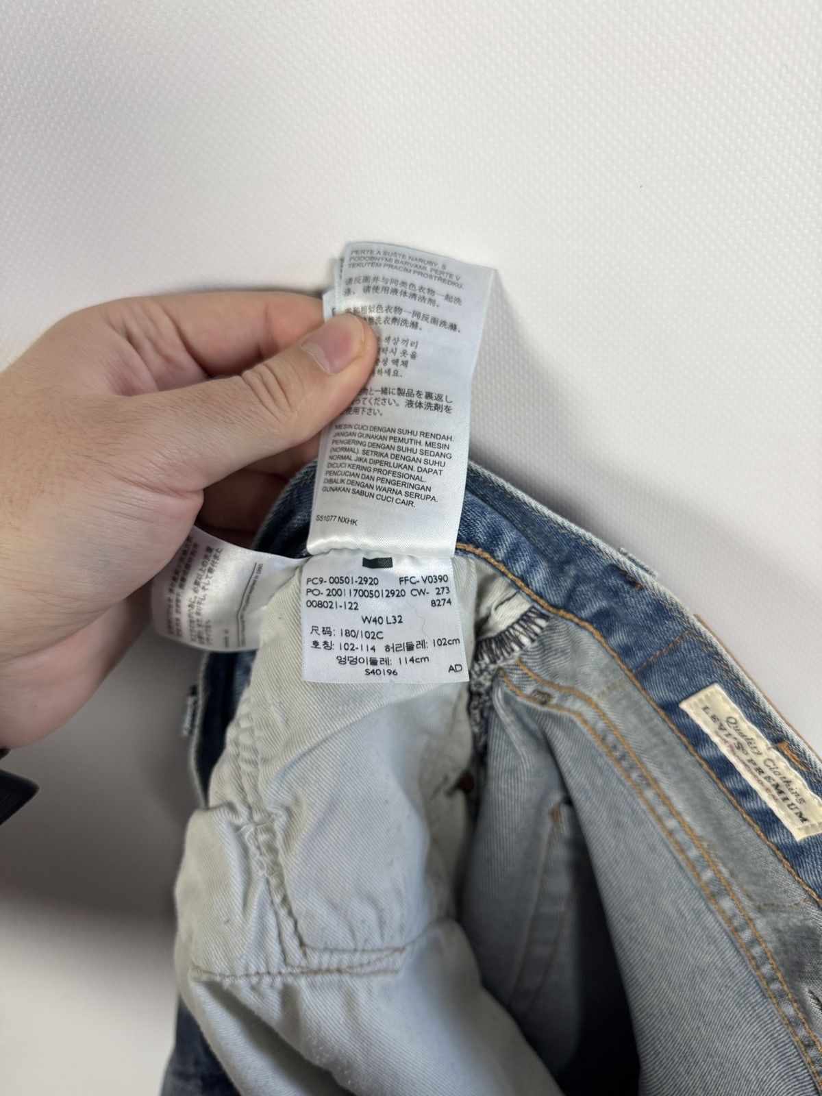 Levi's Levi’s Premium 501 Slim Fit Jeans Light Blue Denim W40 L32 Size US 40 / EU 56 - 11 Thumbnail