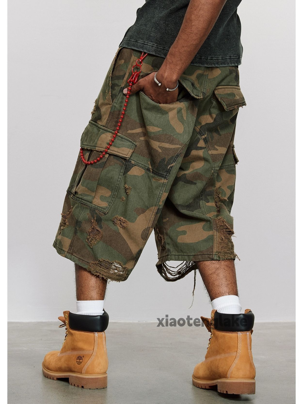 Utility military tactical loose baggy hiphop cargo shorts