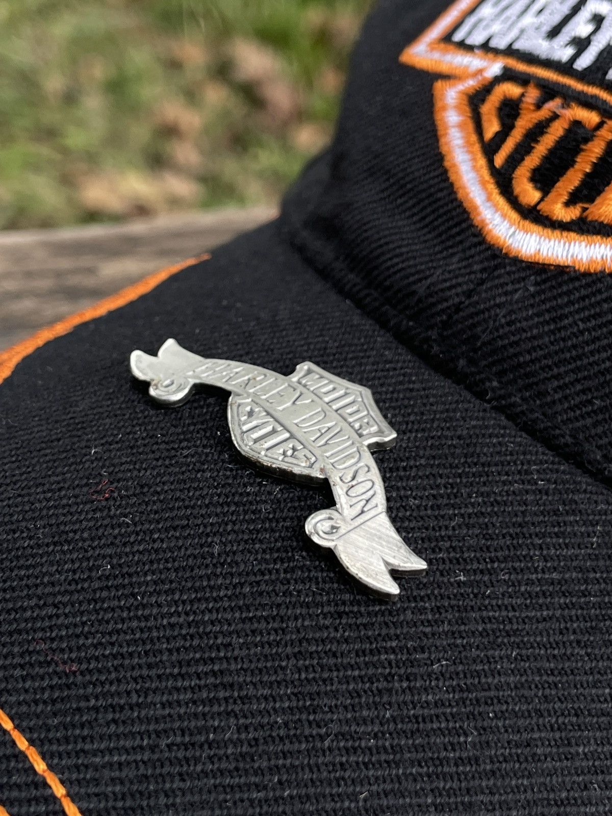 Vintage Vintage Harley Davidson Flame Cap Hat Metal logo Size ONE SIZE - 8 Thumbnail