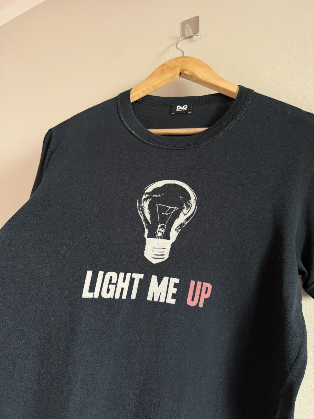 Dolce & Gabbana Dolce and Gabbana Graphic T-Shirt Light Me Up Size US M / EU 48-50 / 2 - 3 Thumbnail
