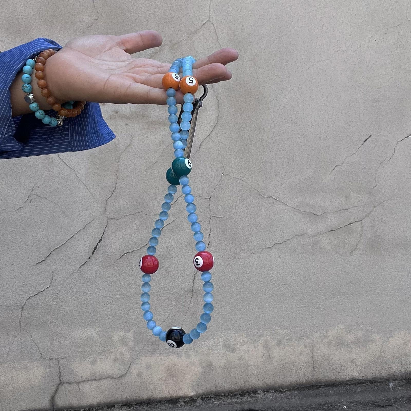Vintage 8 Ball Blue Long Wallet Chain, Pants Chain Size ONE SIZE - 5 Thumbnail
