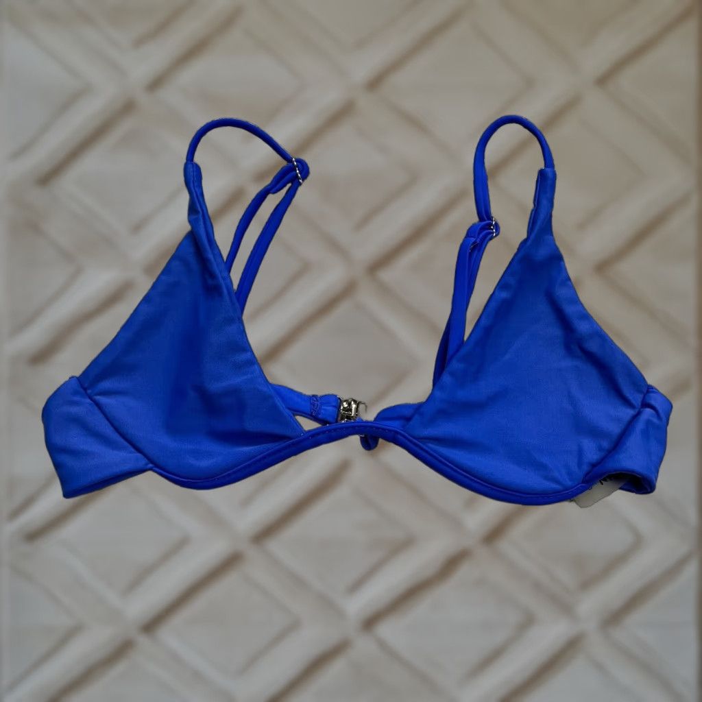 Shein SHEIN Bikini Top Women's Small Solid Blue Underwired Spaghetti Swimwear Beach Size S / US 4 / IT 40 - 1 Thumbnail