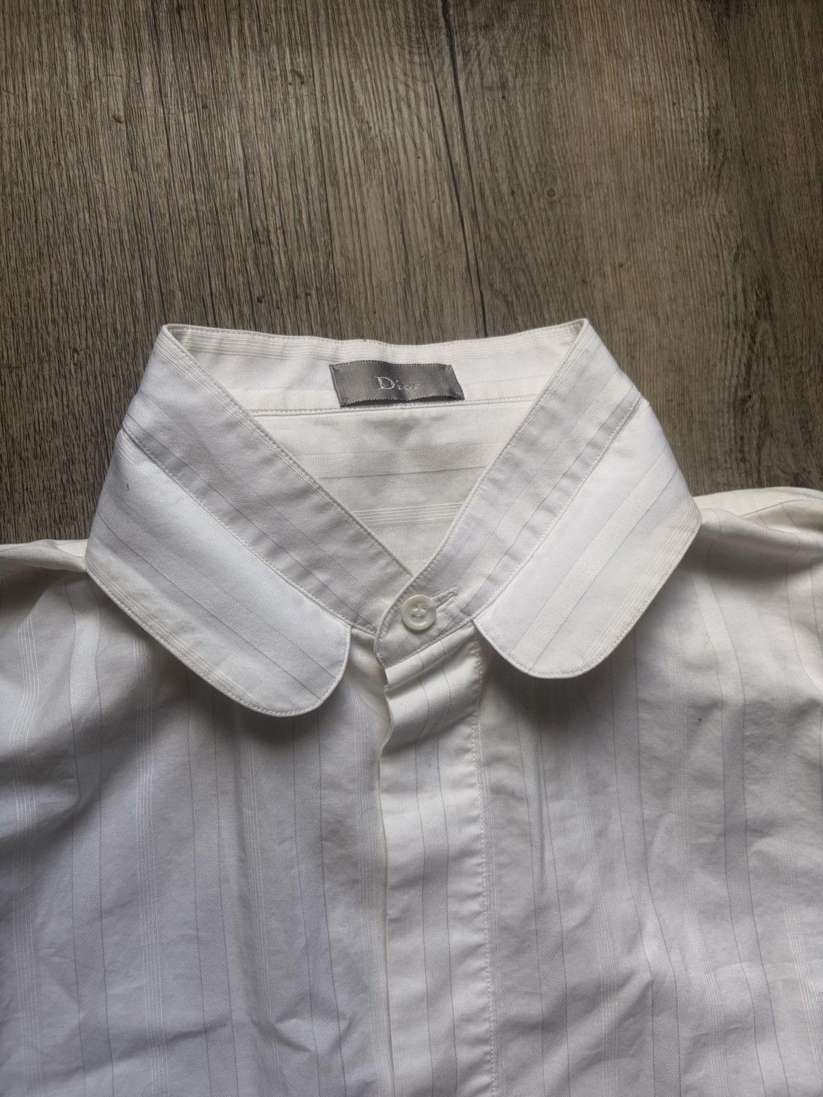 Dior SS09 KVH Dior Homme double collar striped shirt Size US L / EU 52-54 / 3 - 2 Thumbnail