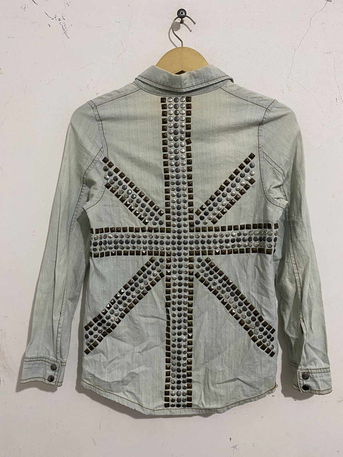 14th Addiction 💸BINDINGOFFER💸Japanese shirt studed flag uk punk styled Size US S / EU 44-46 / 1 - 1 Thumbnail