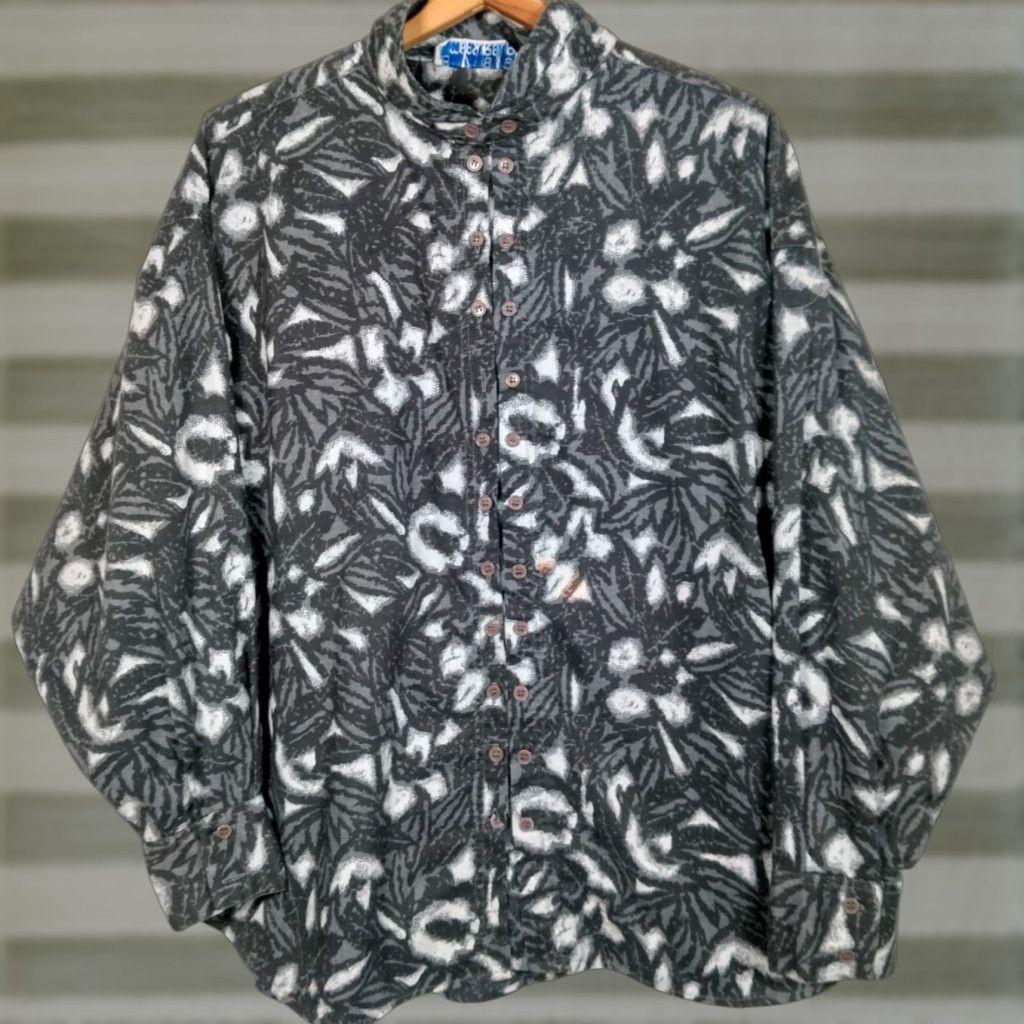 Etro VINTAGE Measure Up Shirt Men 2XL Gray Floral Abstract Retro Long Sleeve Button-Up Size US XXL / EU 58 / 5 - 1 Thumbnail