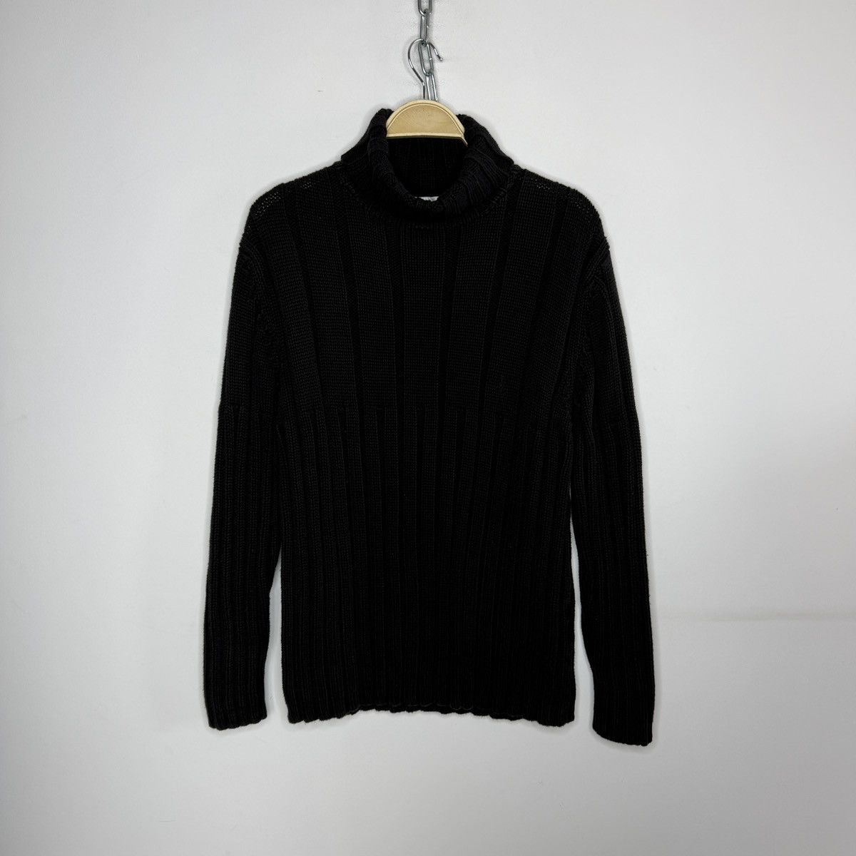 Yves Saint Laurent Thick YSL Sweater Turtleneck Black Yves Saint Vintage Paris Size US L / EU 52-54 / 3 - 1 Thumbnail