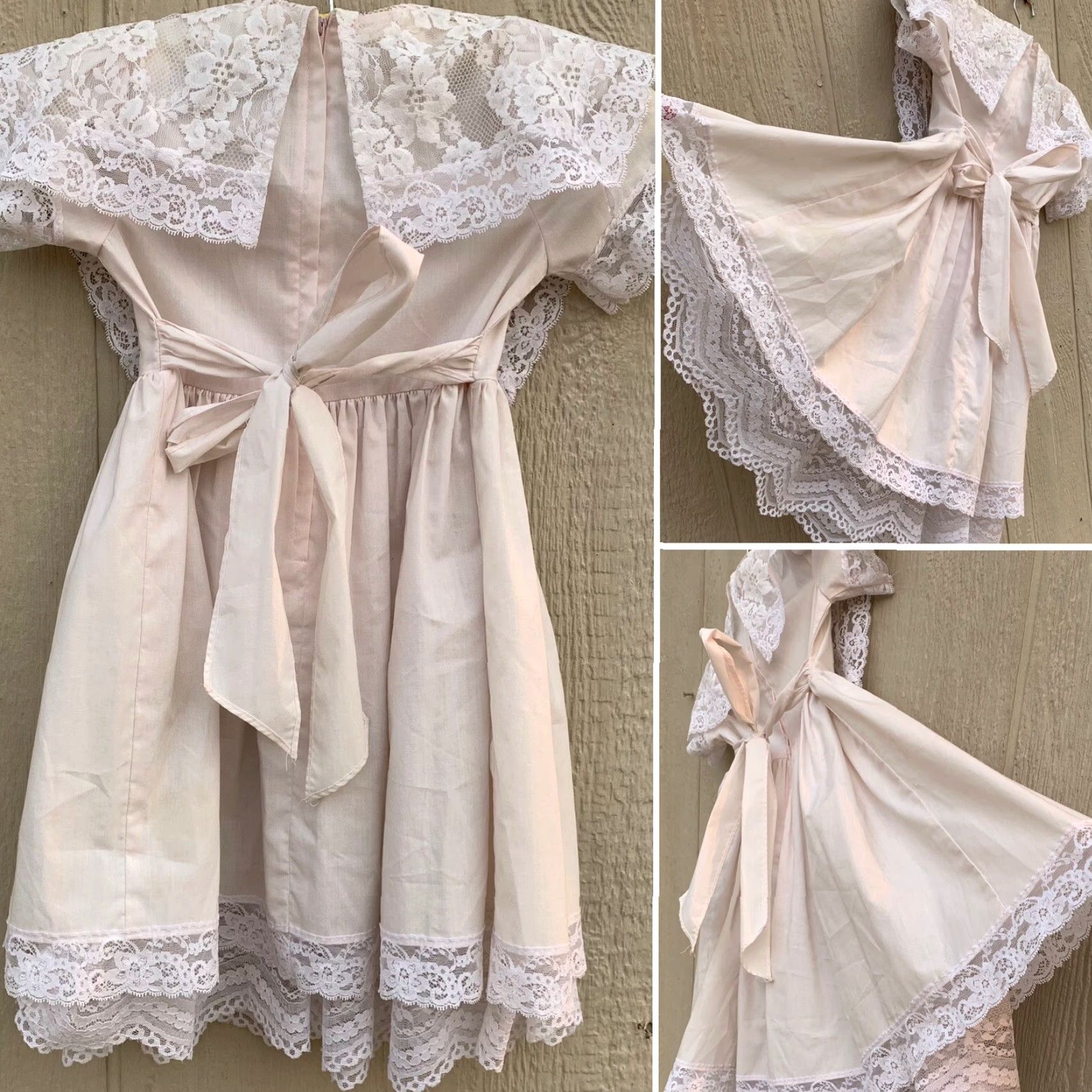 Jessica McClintock VINTAGE Jessica McClintock Girls dress Lace accents Cottagecore Made in USA 4 Pink 1980s Party Short Sleeve Cotton/Polyester/Nylon Girls Size ONE SIZE - 3 Thumbnail