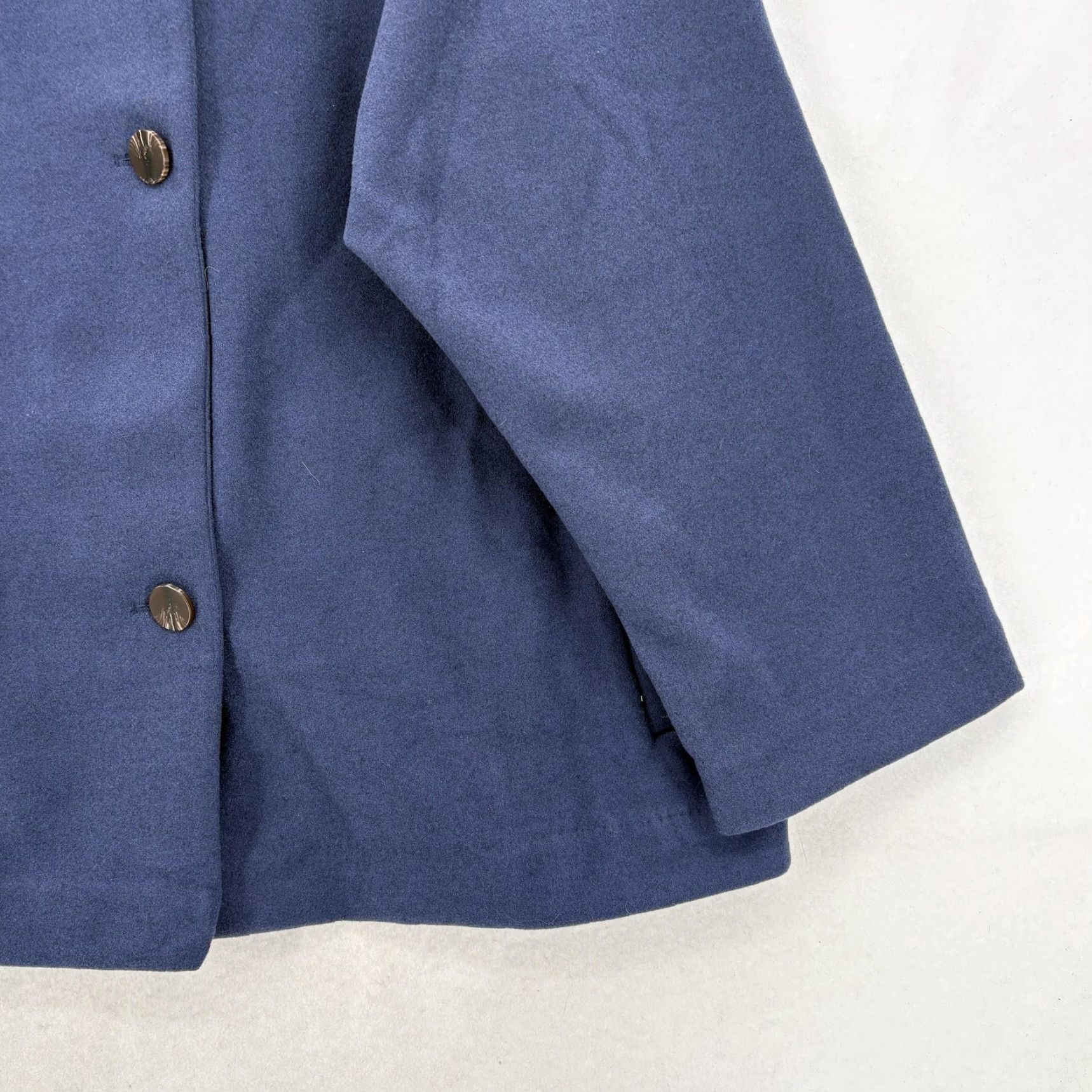 Banana Republic Banana Republic Jacket Womens XL Blue Melton Preppy Short NWT Button Collared Pockets Twill Jacket Size 40" / US 18 - 3 Thumbnail