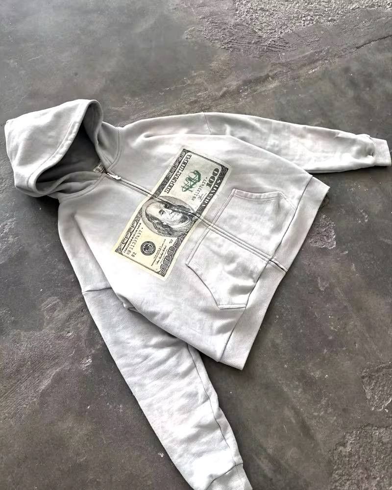 Japanese Brand × Vintage monochrome hoodie style : i love money Size US XL / EU 56 / 4 - 3 Thumbnail