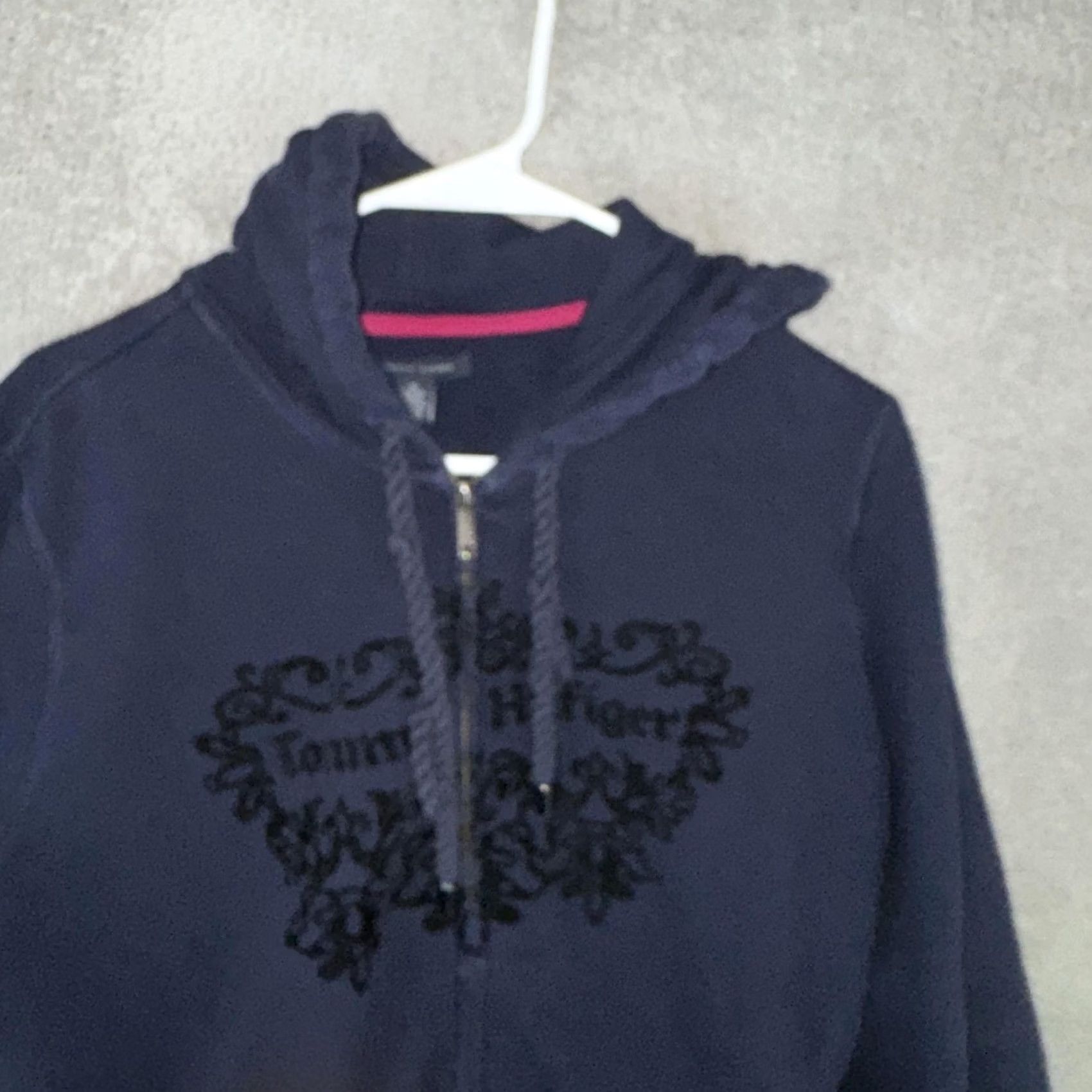 Tommy Hilfiger Tommy Hilfiger Hoodie Womens XL Blue Full Zip Fleece Heart Graphic Front Logo Size XL / US 12-14 / IT 48-50 - 6 Thumbnail