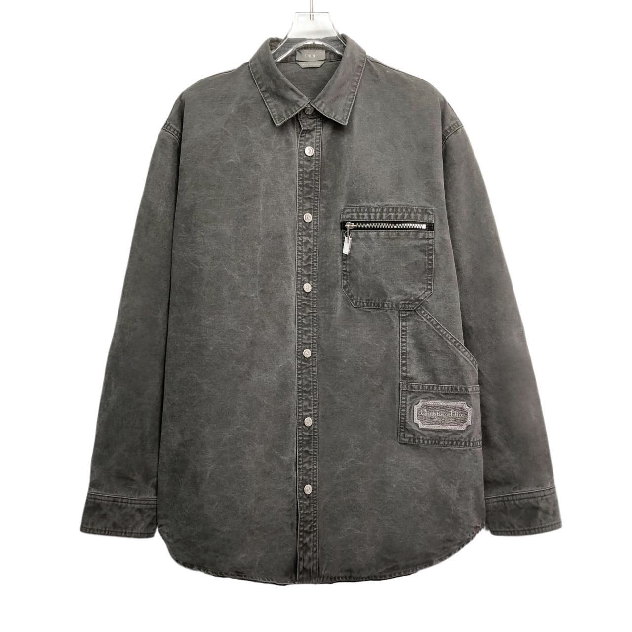 Dior Dior, Solid Color Logo Patch Long Sleeve Shirt K26WX Size M / US 6-8 / IT 42-44 - 1 Thumbnail