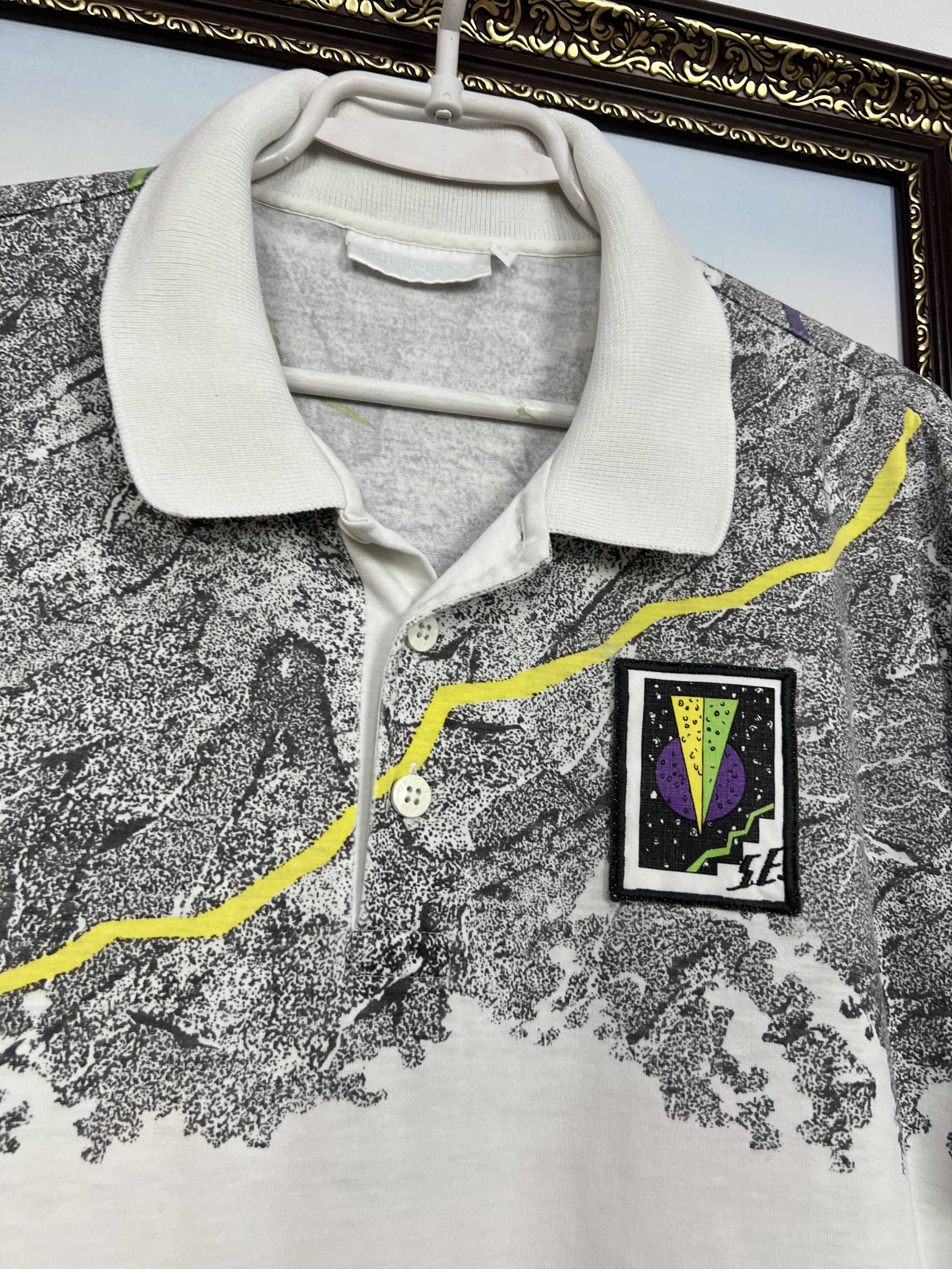 Adidas Vintage 80's Stefan Edberg Tennis Polo Shirt Jersey Trikot Size US L / EU 52-54 / 3 - 3 Thumbnail