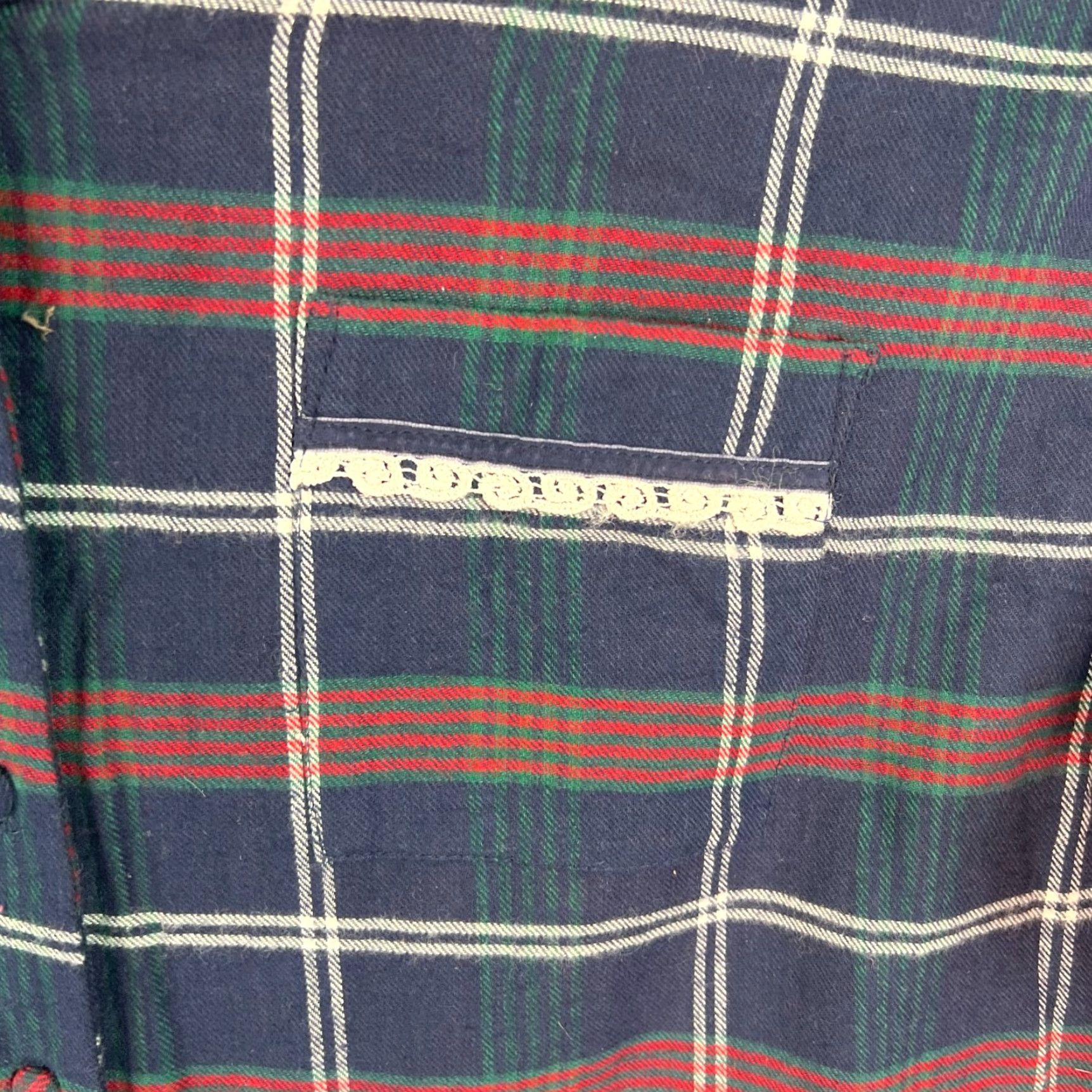 Vintage Kathy Ireland Womens Plaid Sleepshirt Knit Nighty Size L Red Blue Classic Size L / US 10 / IT 46 - 2 Thumbnail