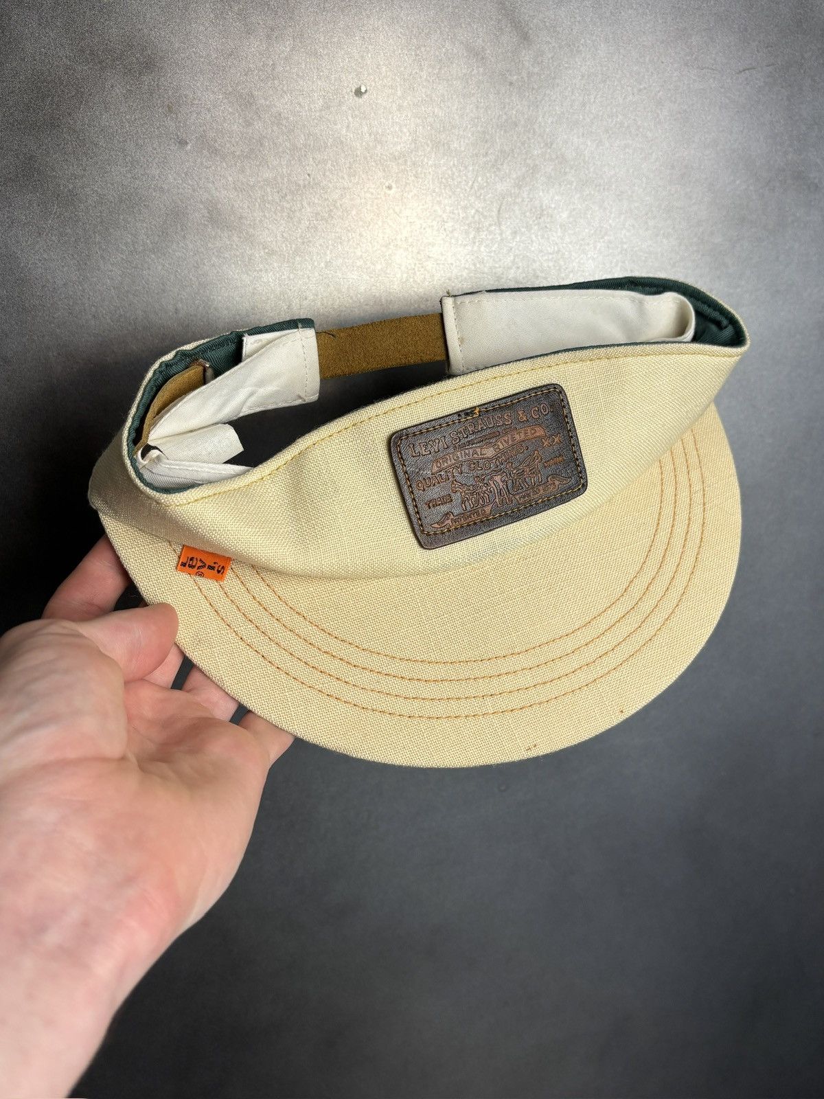 Levi's 1970s Levi's Orange Tab Hat 70s Vintage Levis Golf Visor Size ONE SIZE - 13 Thumbnail