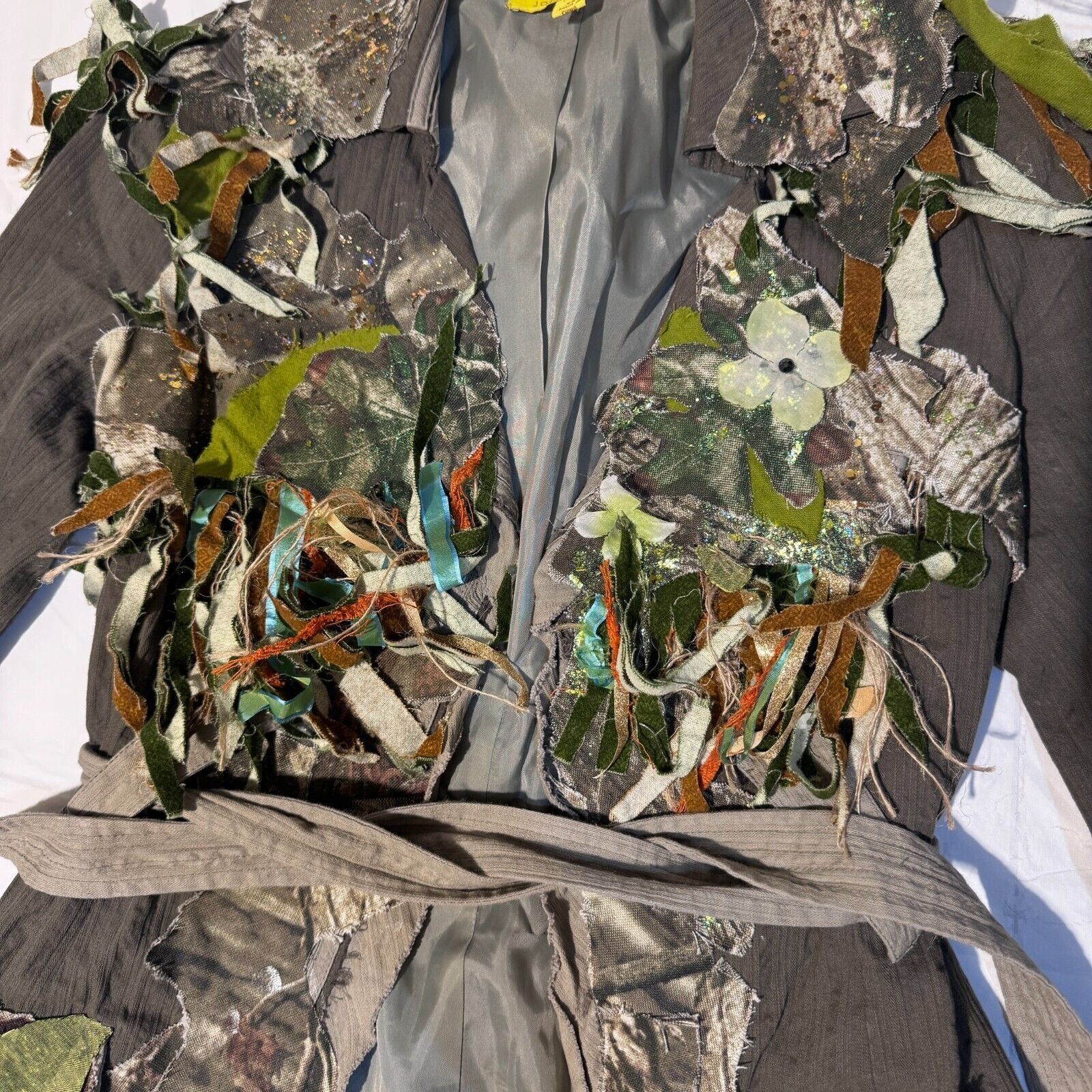 Other 1 of 1 Custom Camo Fairy Glitter Floral Belted Brown Jacket Size XS / US 0-2 / IT 36-38 - 4 Thumbnail
