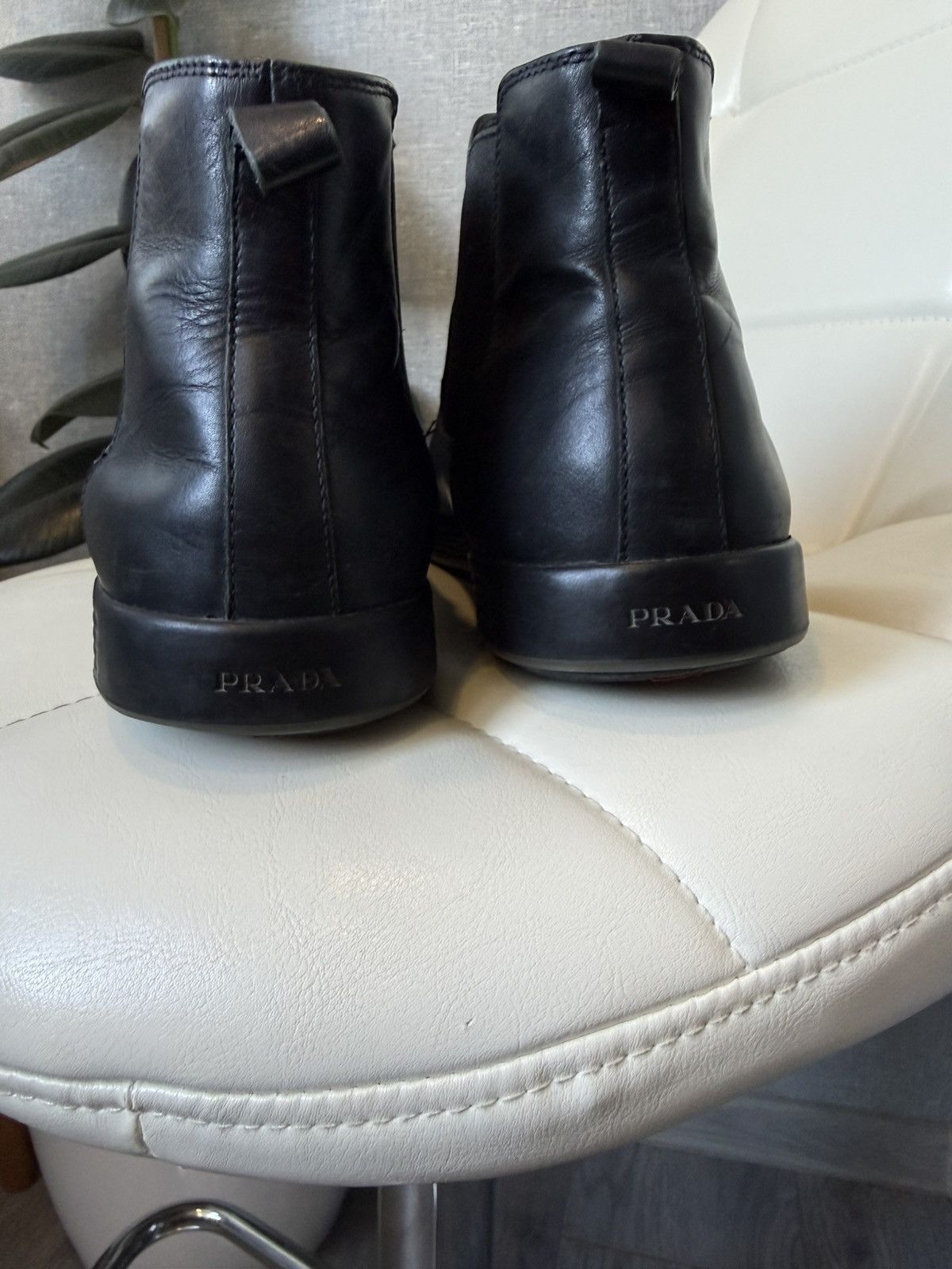 Prada Prada Black Leather Chelsea Boots Ankle Elastic Panel Shoes Size US 8.5 / EU 41-42 - 20 Thumbnail