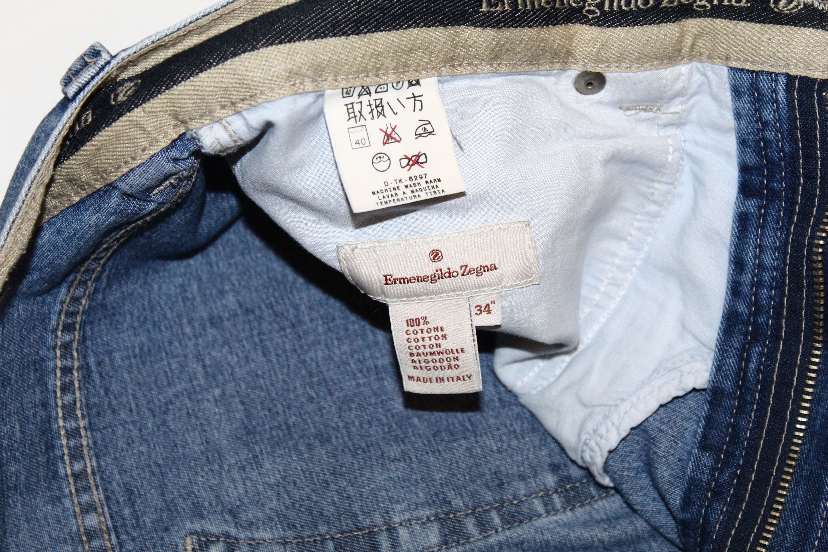 Ermenegildo Zegna Vintage Ermenegildo Zegna Blue Faded Denim Baggy Jeans Size US 31 - 8 Thumbnail
