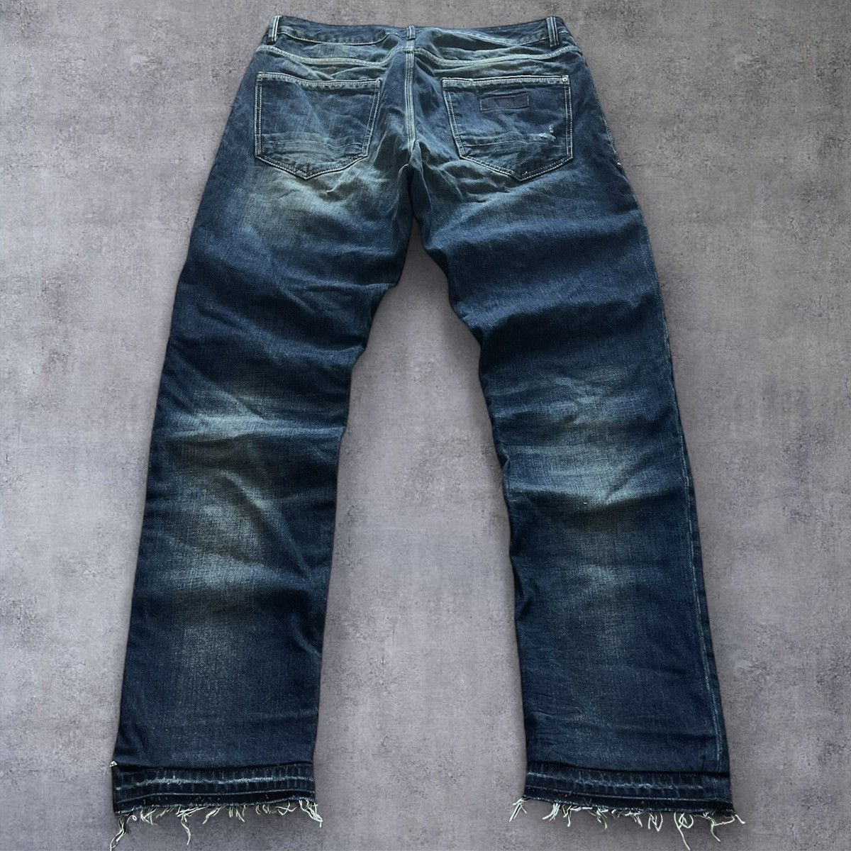 Other Dark Blue Distressed Flared Jeans Size US 36 / EU 52 - 2 Thumbnail
