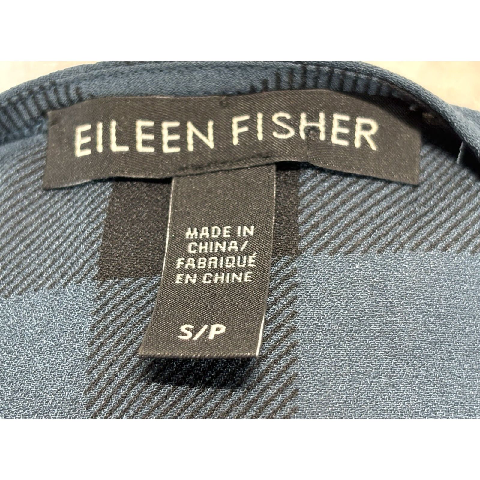 Eileen Fisher Eileen Fisher 100% Silk Tank Tunic Top Sz Small Blue Black Check Lightweight Size S / US 4 / IT 40 - 6 Thumbnail