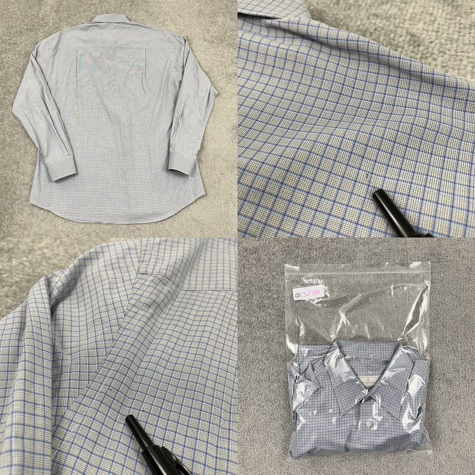 Ermenegildo Zegna Ermenegildo Zegna Shirt Mens Sz 42 - 16.5 Gray Blue Office Work Size 42R - 8 Thumbnail