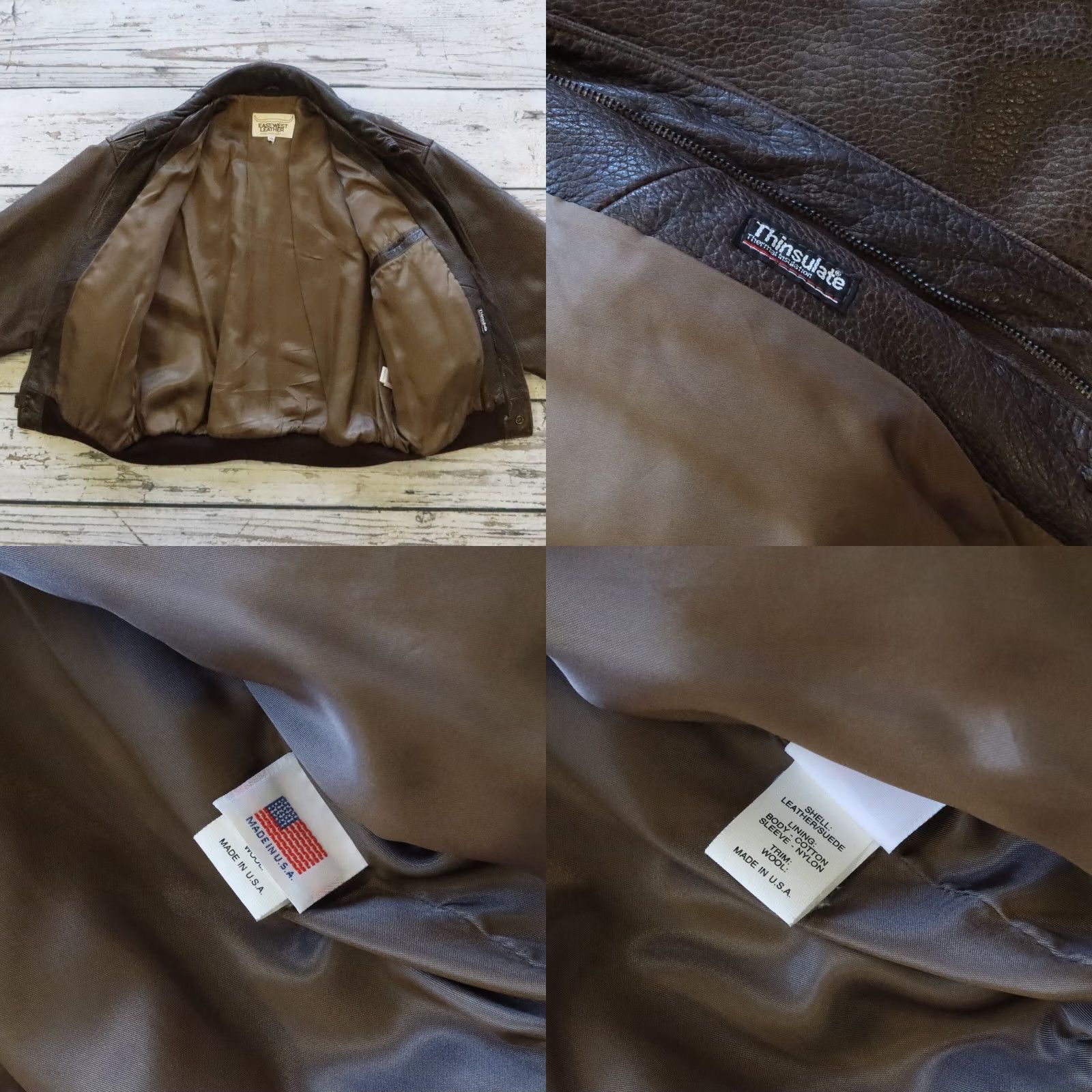 Vintage Vintage East West Leather Jacket Men 38 Brown Biker San Francisco USA Size US XXS / EU 40 - 8 Thumbnail