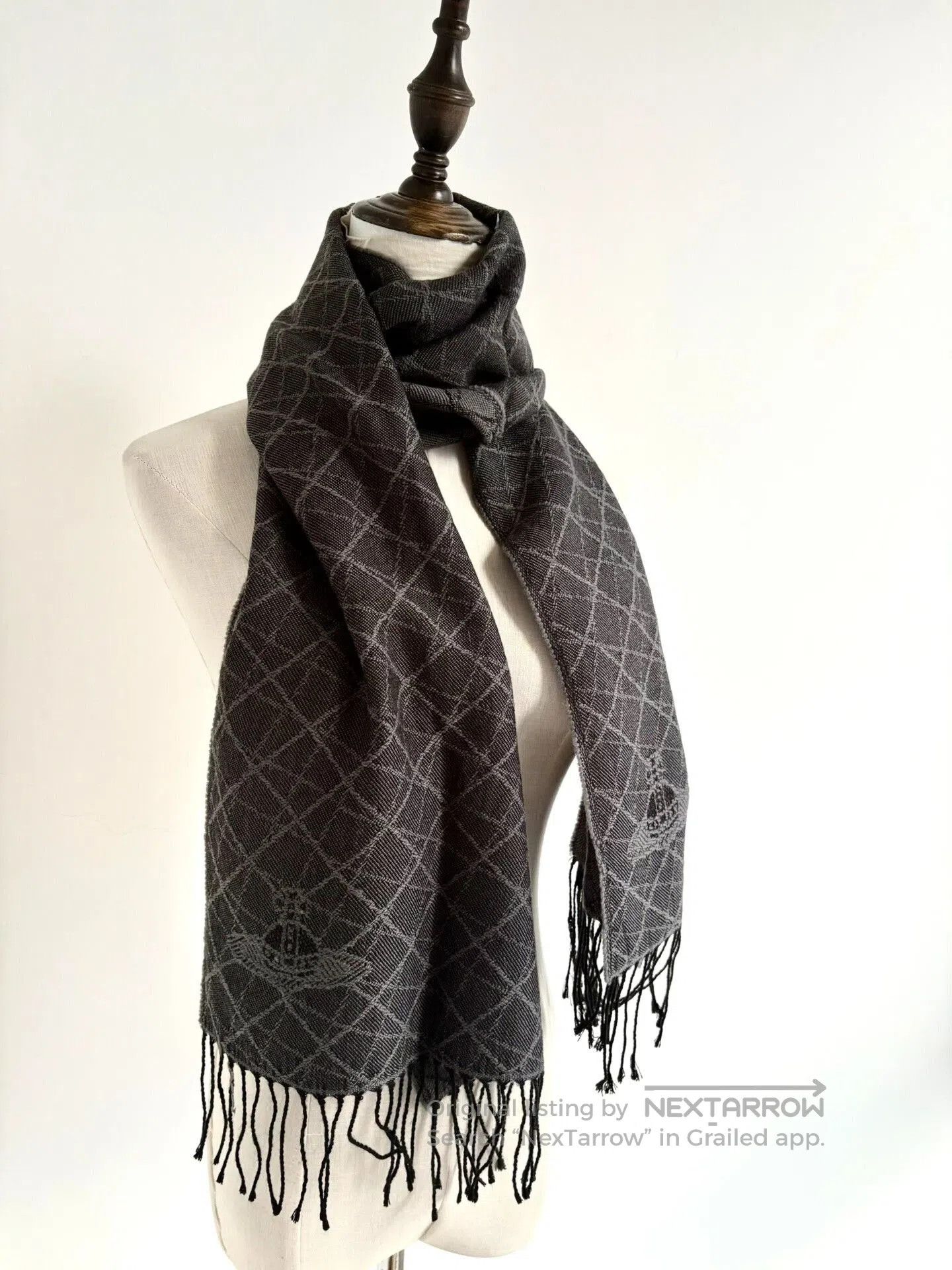 Vivienne Westwood vivienne westwood black gray diamond pattern scarf. Size ONE SIZE - 5 Thumbnail