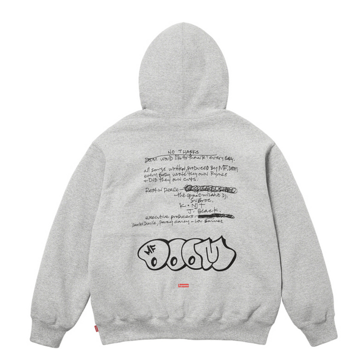 Supreme supreme MF doom hooded sweatshirt heather grey | Grailed