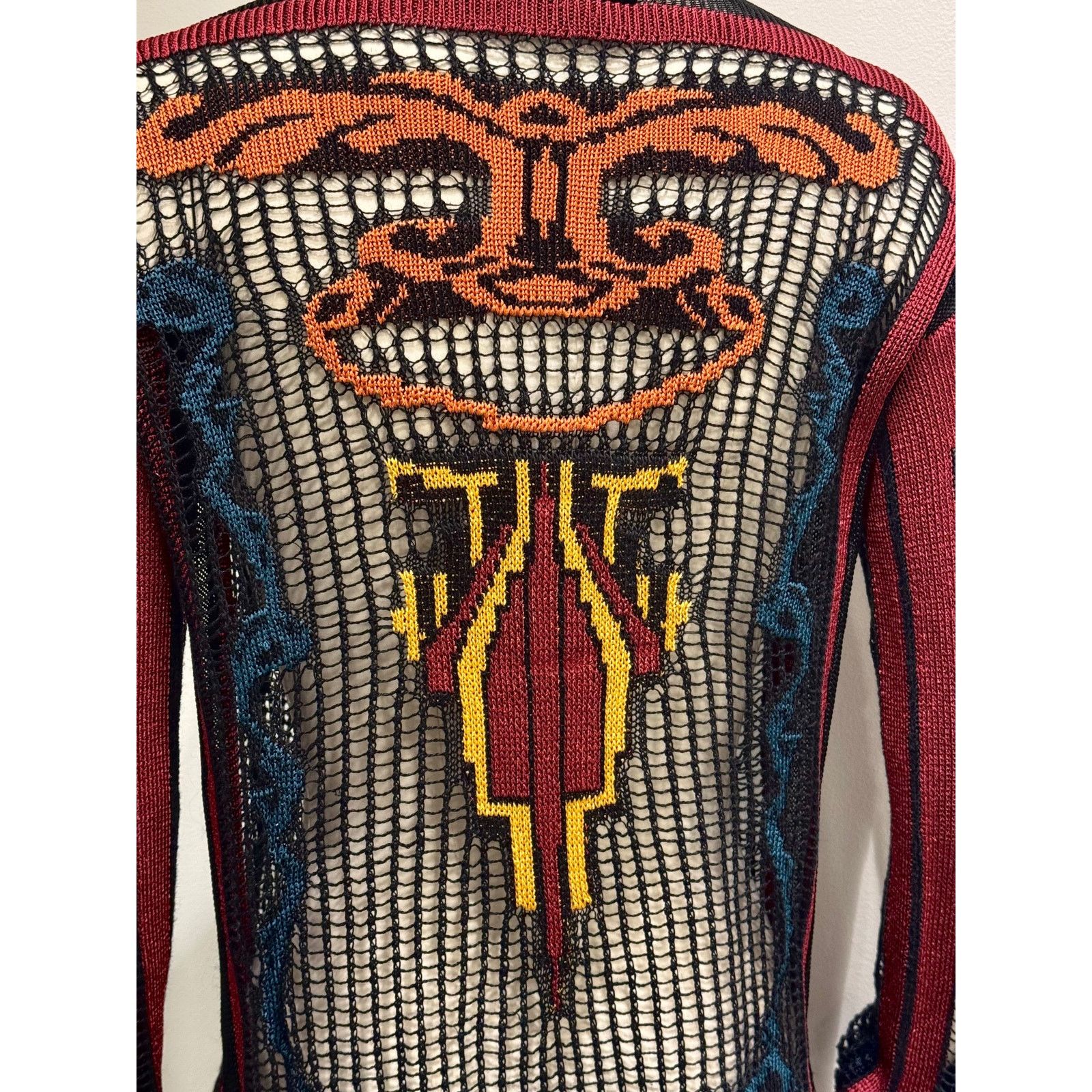 Jean Paul Gaultier A/W2007 Jean Paul Gaultier intarsia crochet knitted cardigan Size M / US 6-8 / IT 42-44 - 8 Thumbnail