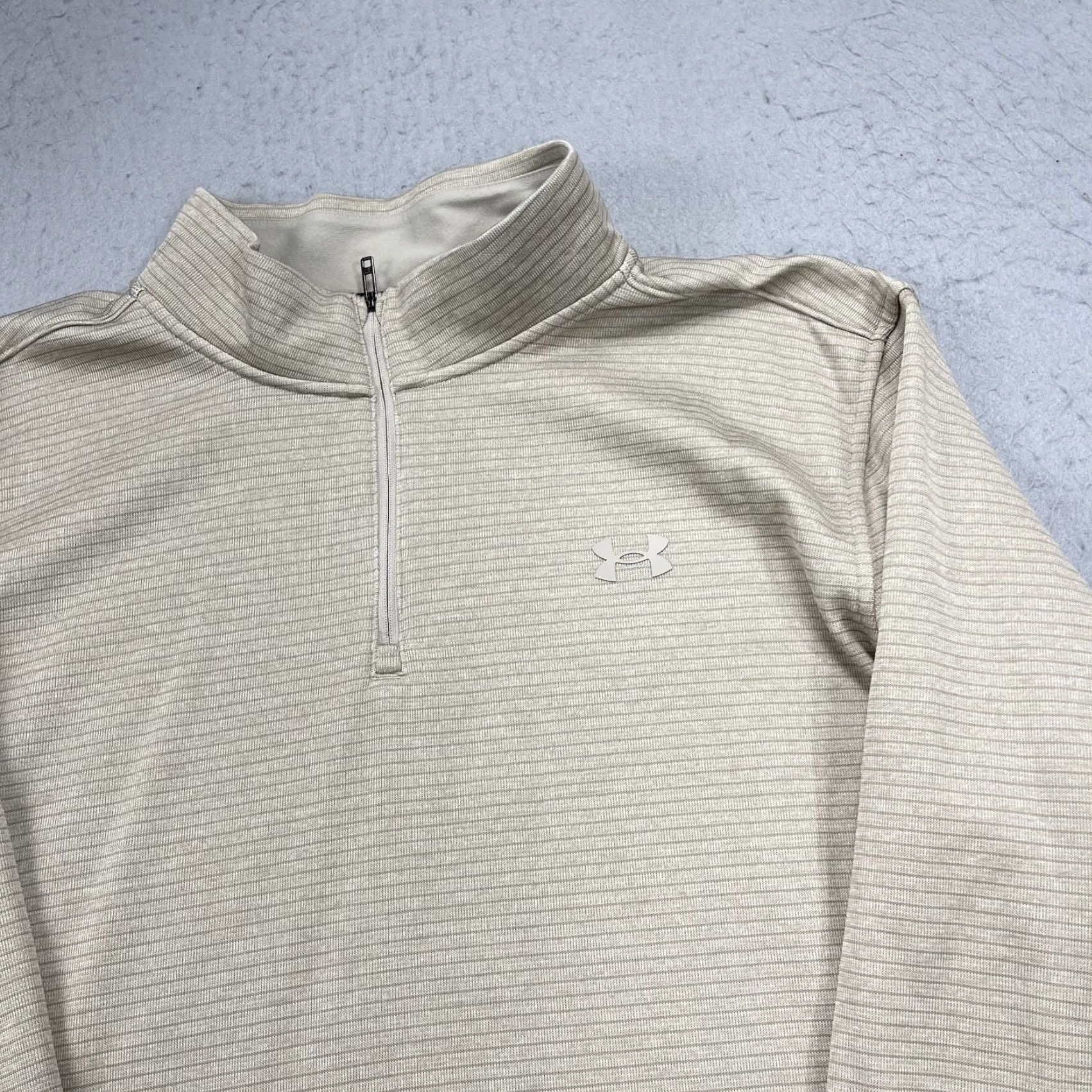 Under Armour Under Armour Jacket Mens 3XLT Tall Beige 1/4 Zip Storm Golf Pullover Activewear Locker Room? Size US XXL / EU 58 / 5 - 3 Thumbnail