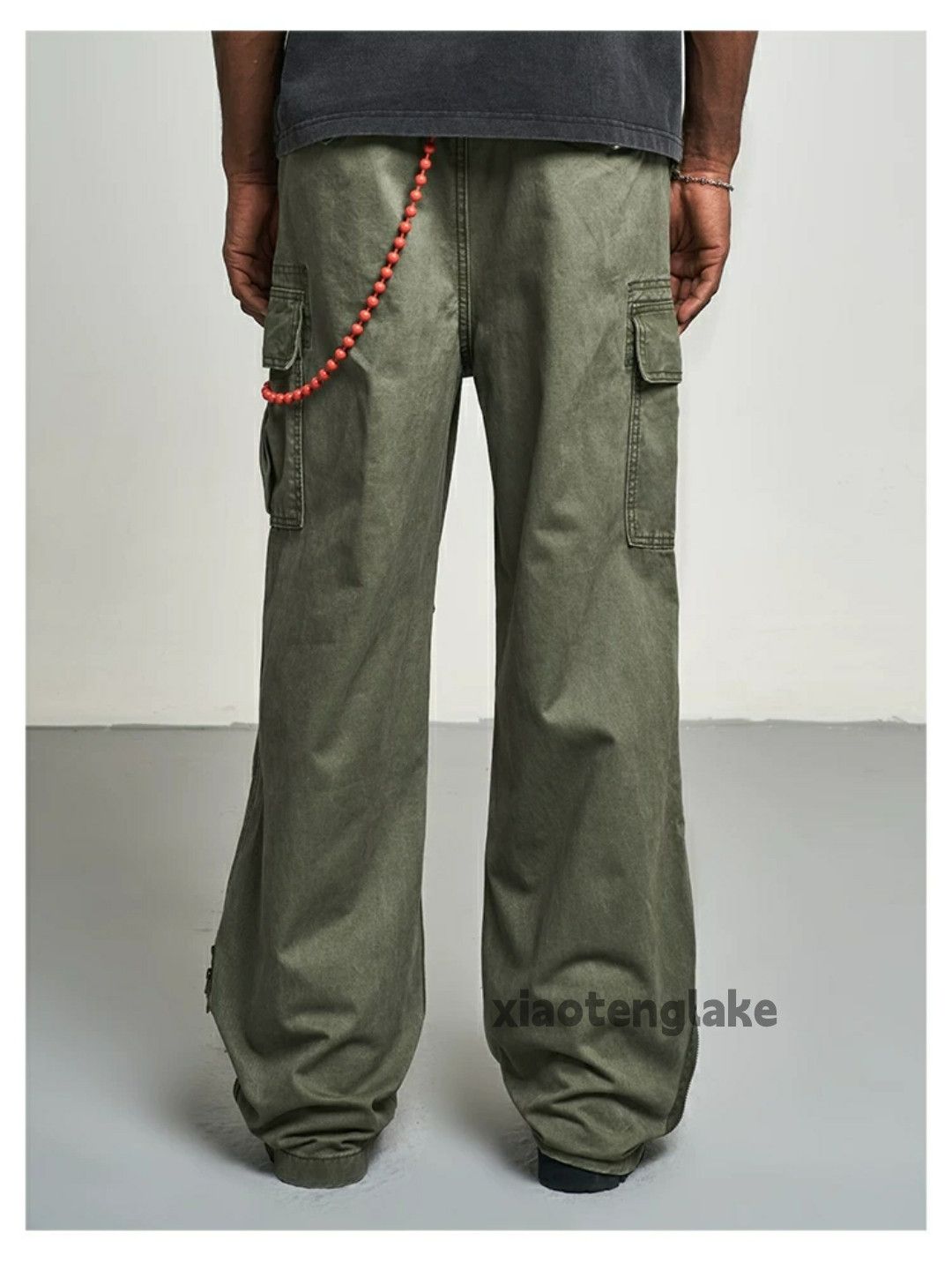 Designer × Japanese Brand × Vintage washed faded loose baggy military flared cargo pants Size US 30 / EU 46 - 4 Thumbnail