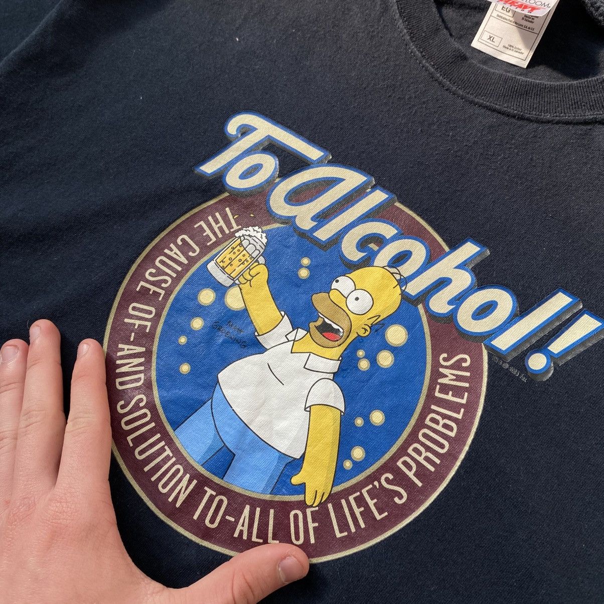 Cartoon Network Vintage The Simpsons 2005 To Alcohol Cartoon tee Size US XL / EU 56 / 4 - 3 Thumbnail