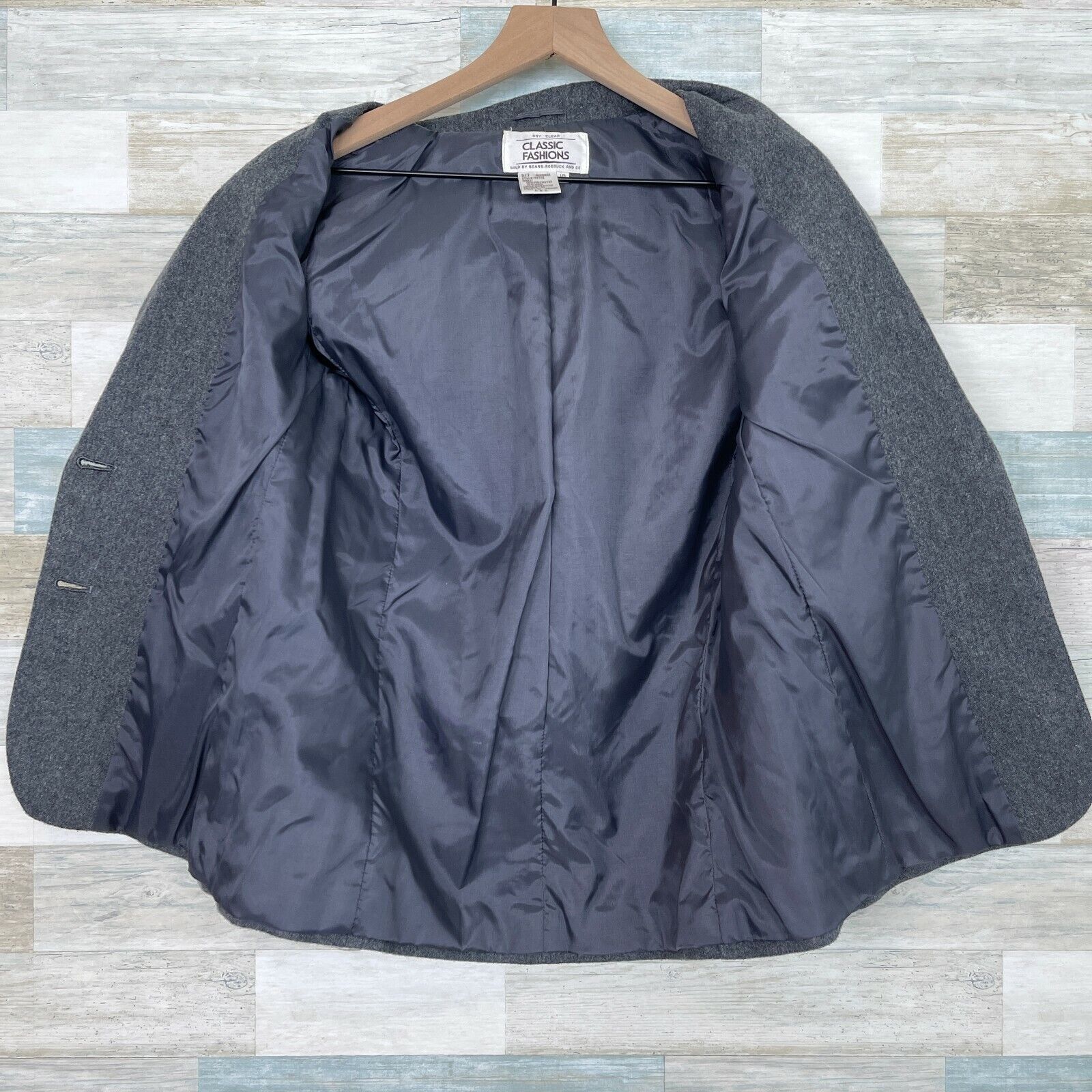 Sears Sears Roebuck Vintage Tweed Blazer Gray Wool Blend Womens 10 Size L / US 10 / IT 46 - 3 Thumbnail