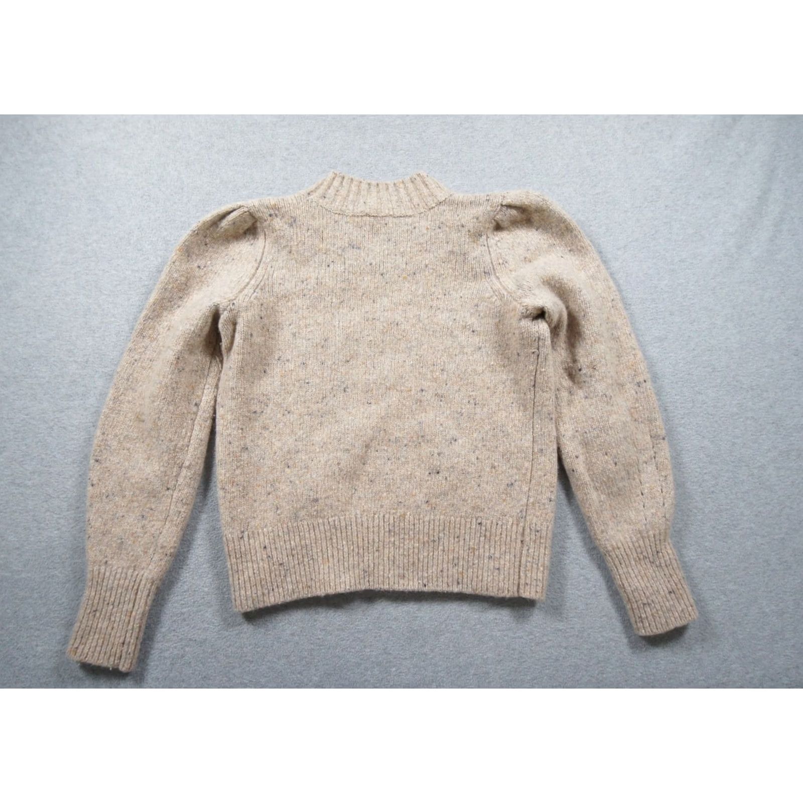 Faherty Faherty Sweater Womens XS Beige Knit Mock Neck Pullover Pullover Shoulder Ladies Knitwear Pullover Long Sleeve Casual Size XS / US 0-2 / IT 36-38 - 4 Thumbnail