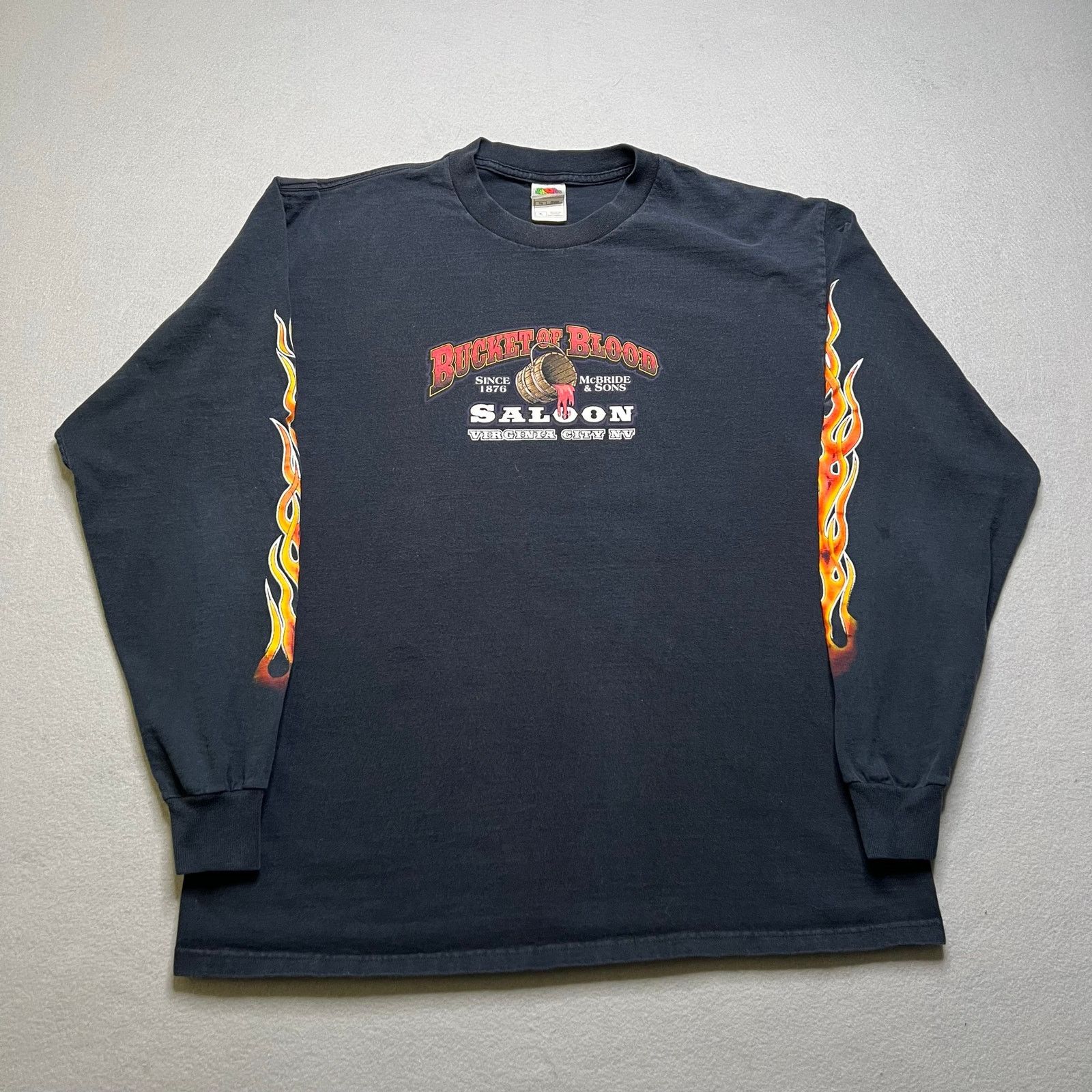 Fruit Of The Loom Vintage Bucket Of Blood Saloon Virginia City NV T Shirt XL Size US XL / EU 56 / 4 - 6 Thumbnail