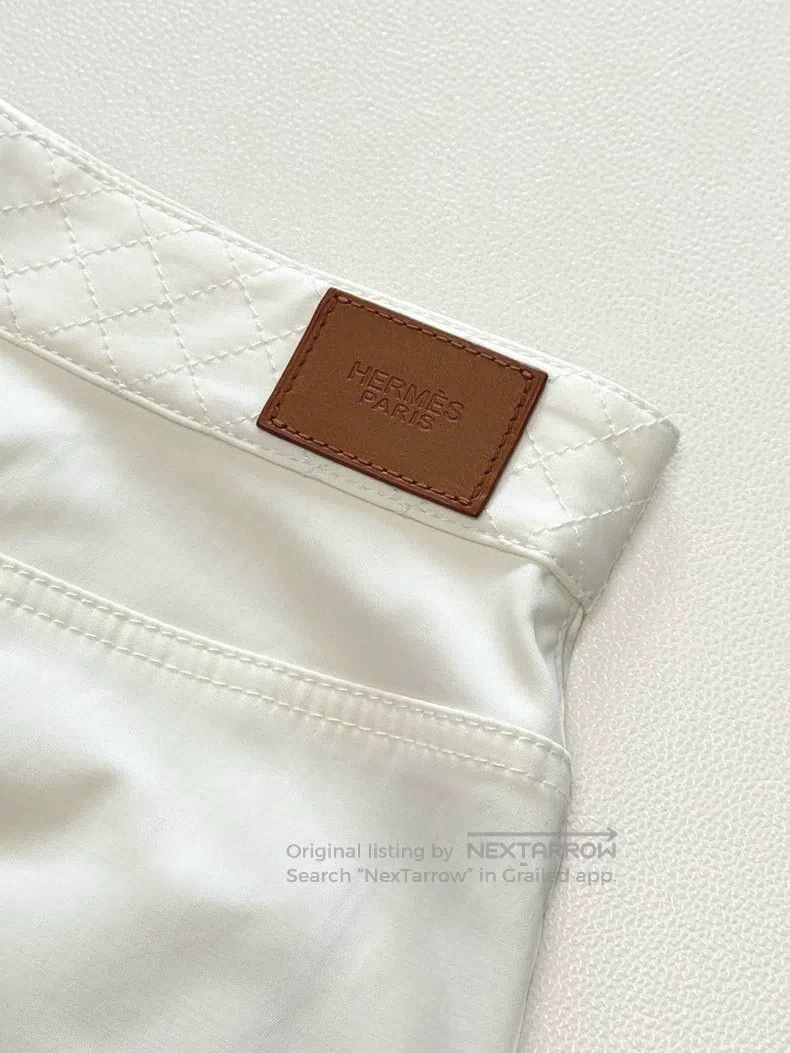 Hermes Hermes White Diamond Pattern Zipper Skirt Size 24" / US 00 / IT 34 - 4 Thumbnail
