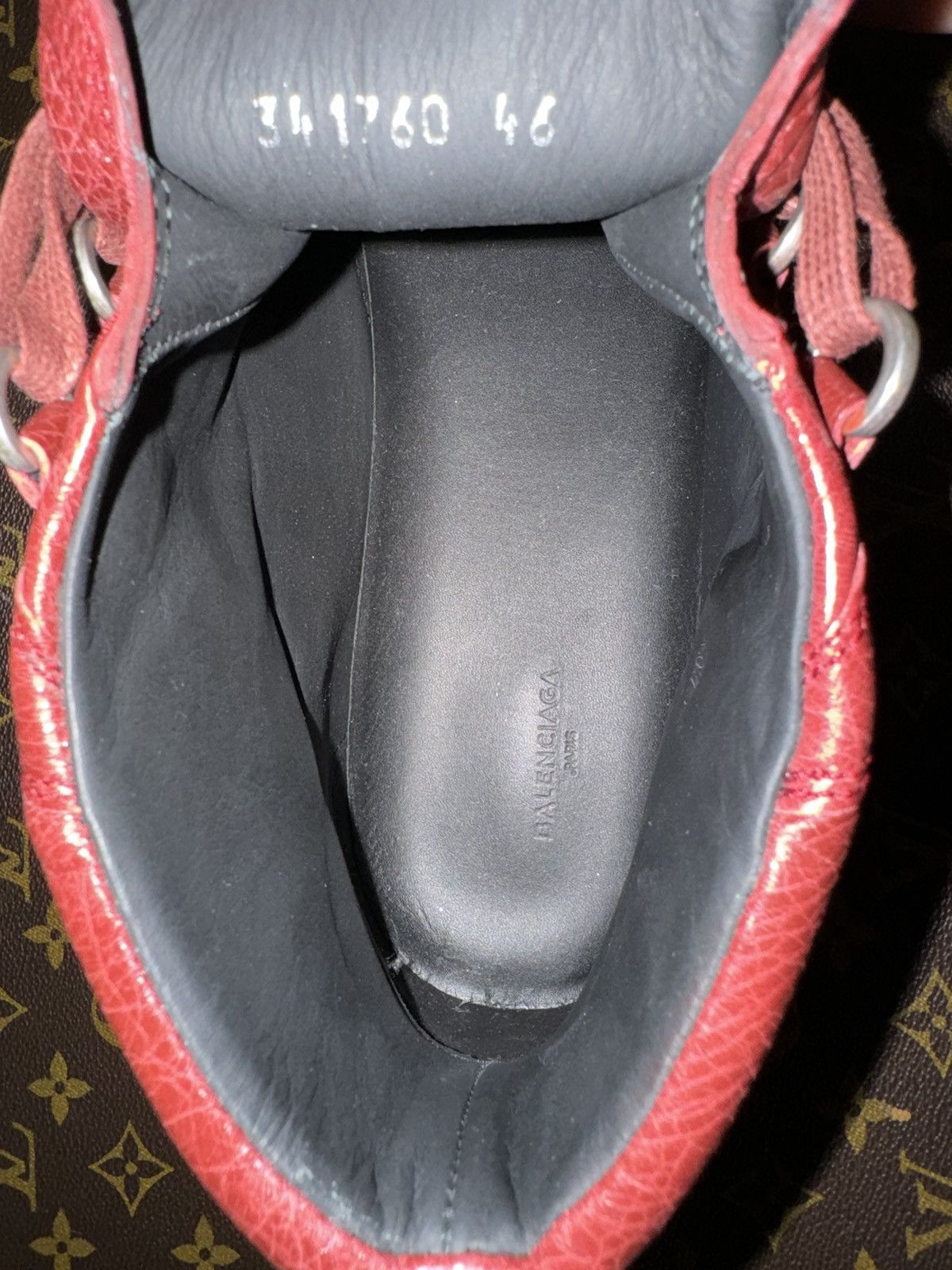 Balenciaga Balenciaga Arena Hi-Top In Red Lambskin Size US 12 / EU 45 - 8 Thumbnail