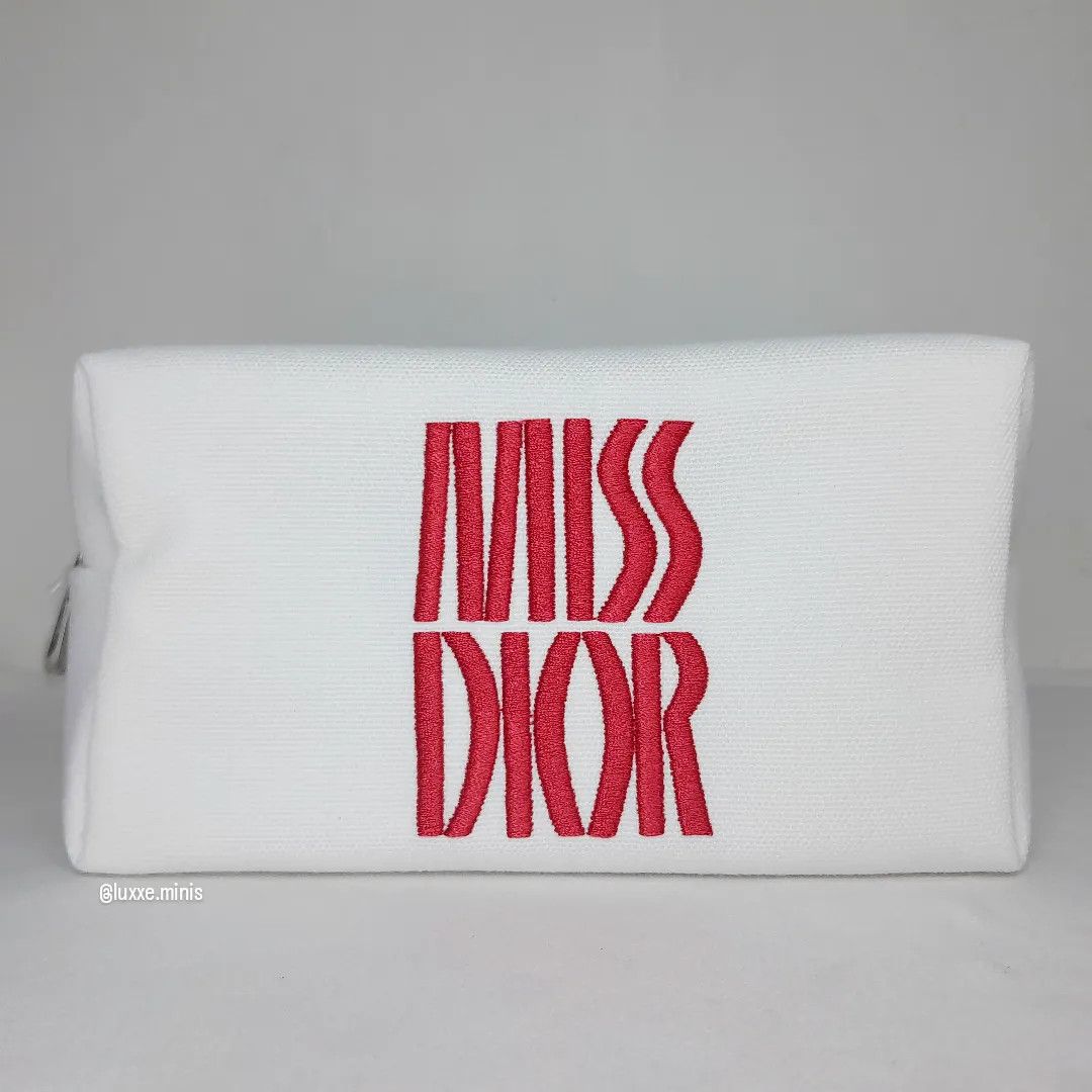 Dior Miss Dior White Canvas Make-Up Bag Size ONE SIZE - 2 Thumbnail