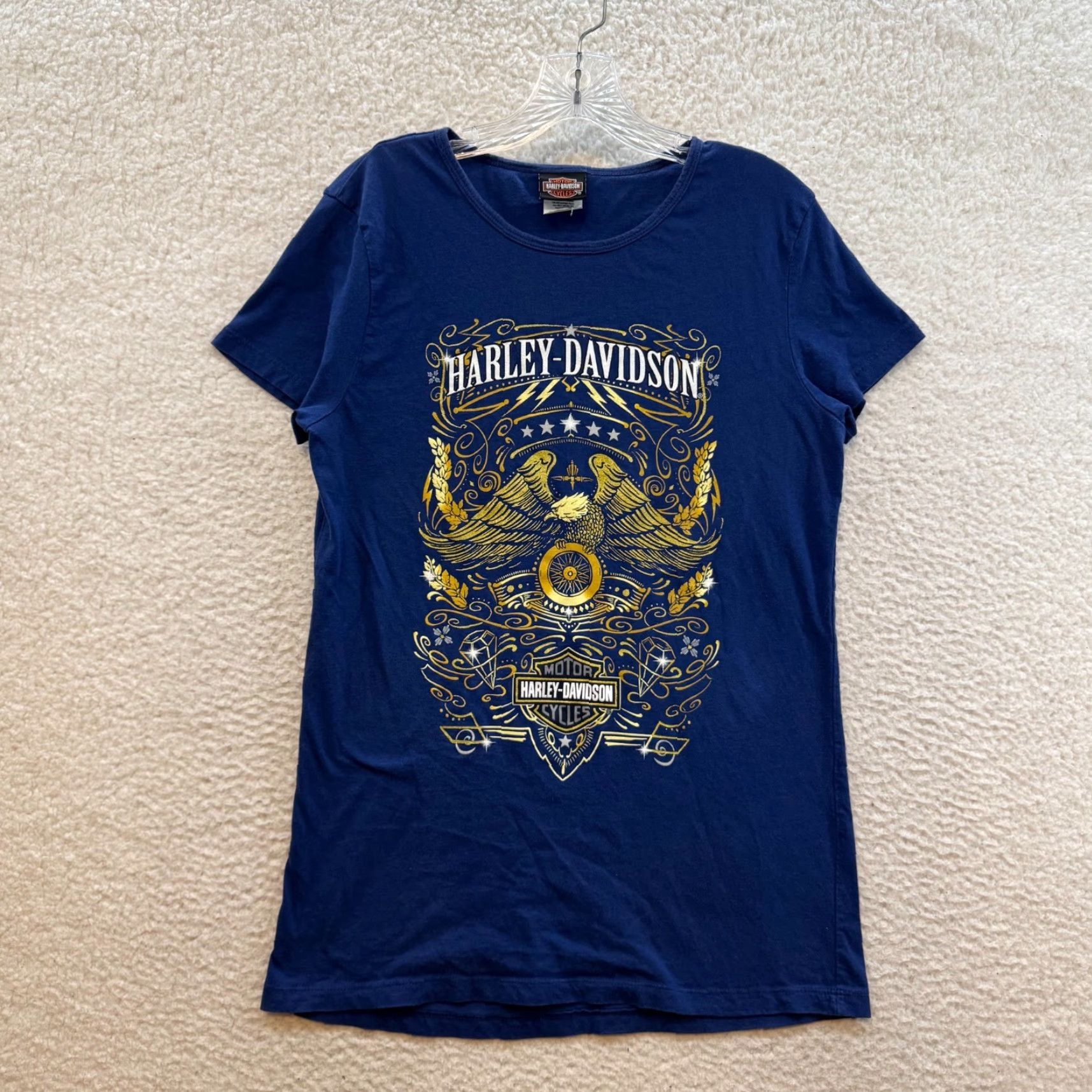Harley Davidson VINTAGE Harley-Davidson Shirt 2XL XL XXL Navy Blue Graphic Moto Mens Size XXL / US 16-18 / IT 52-54 - 2 Thumbnail
