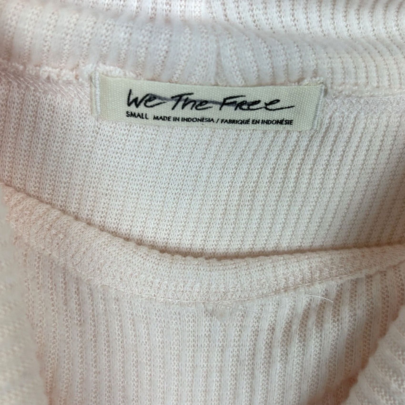 Free People We The Free People Top Womans Small Oversized Cowl Neck Sweater Ribbed Soft Pink Size S / US 4 / IT 40 - 3 Thumbnail