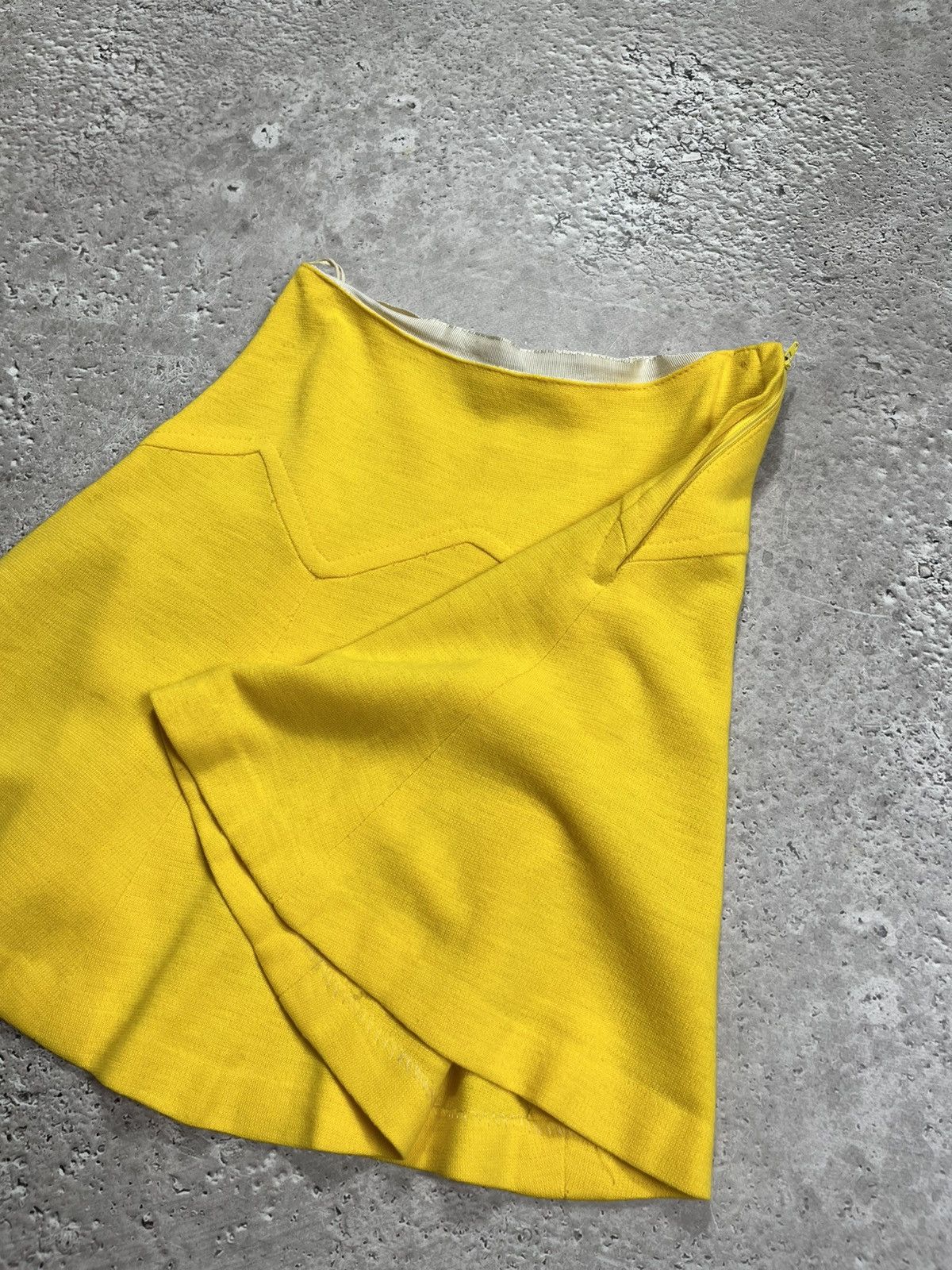 Vintage Vintage 60s Yellow Mini Skirt Ginger London Courtelle UK 24 Size 25" / US 0 / IT 36 - 5 Thumbnail