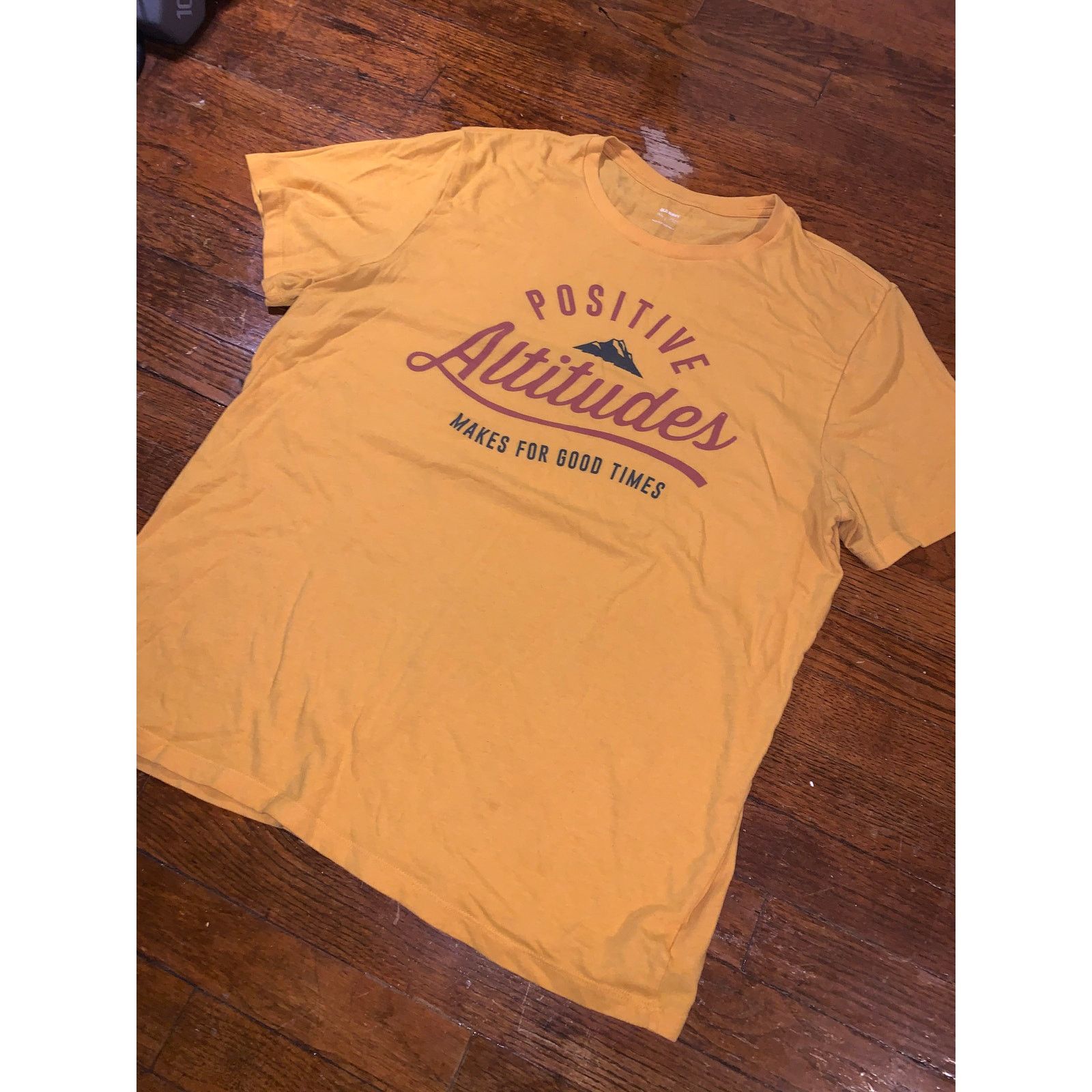 Old Navy Old Navy Positive Attitudes Graphic T Shirt XL Yellow Size US XL / EU 56 / 4 - 2 Thumbnail