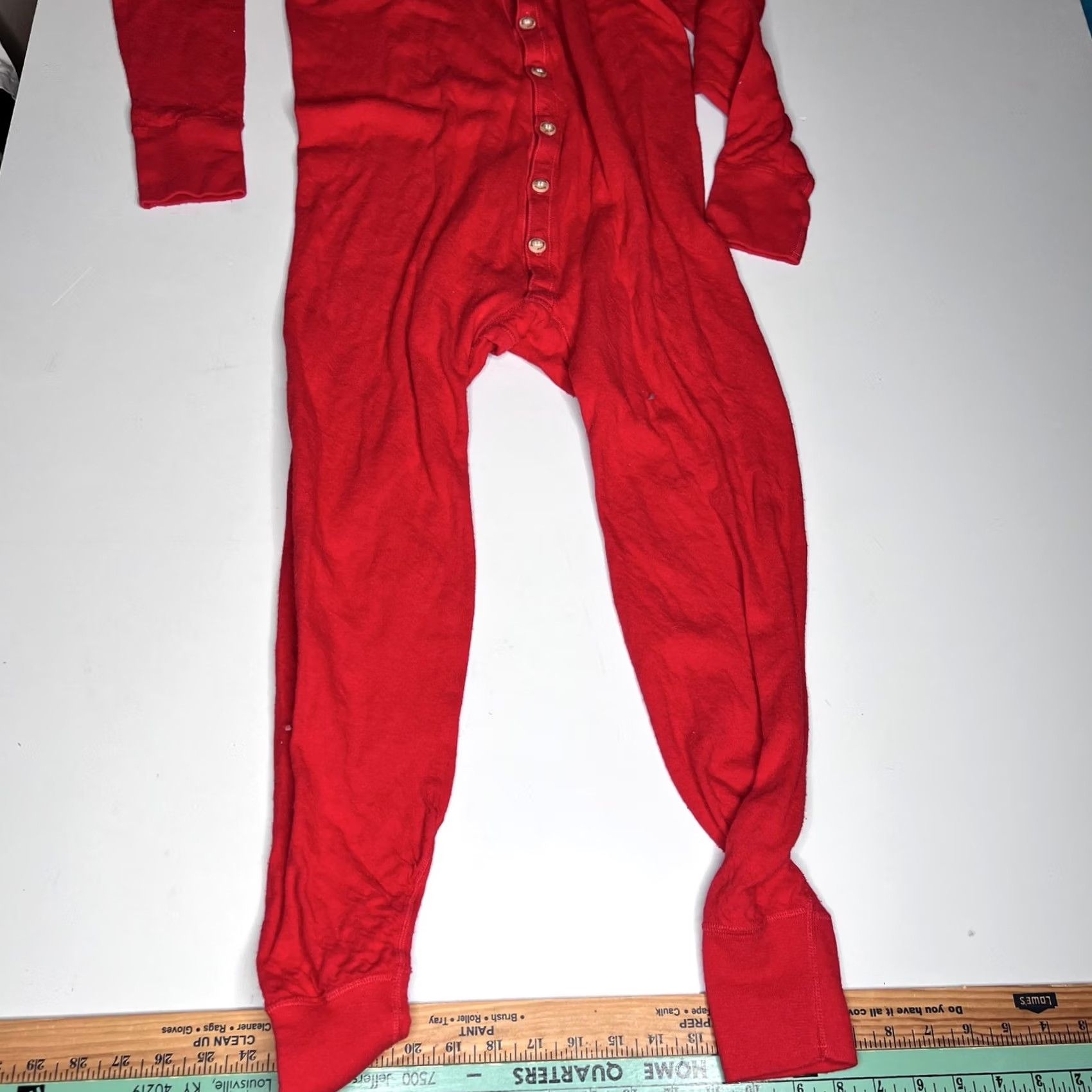 Vintage Duofold Long Johns Mens Small Red Thermal Union Suit One Piece USA Base Layer Size 36R - 7 Thumbnail