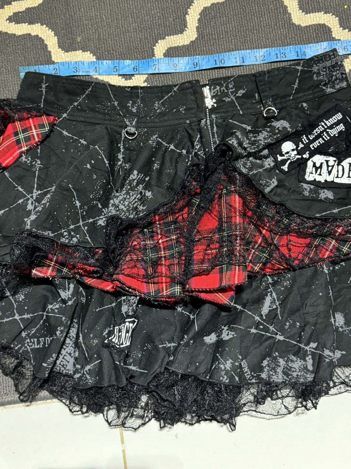 Hysteric Glamour × Vintage MAD PUNKS SKULL SKIRT Size 32" / US 10 / IT 46 - 10 Thumbnail