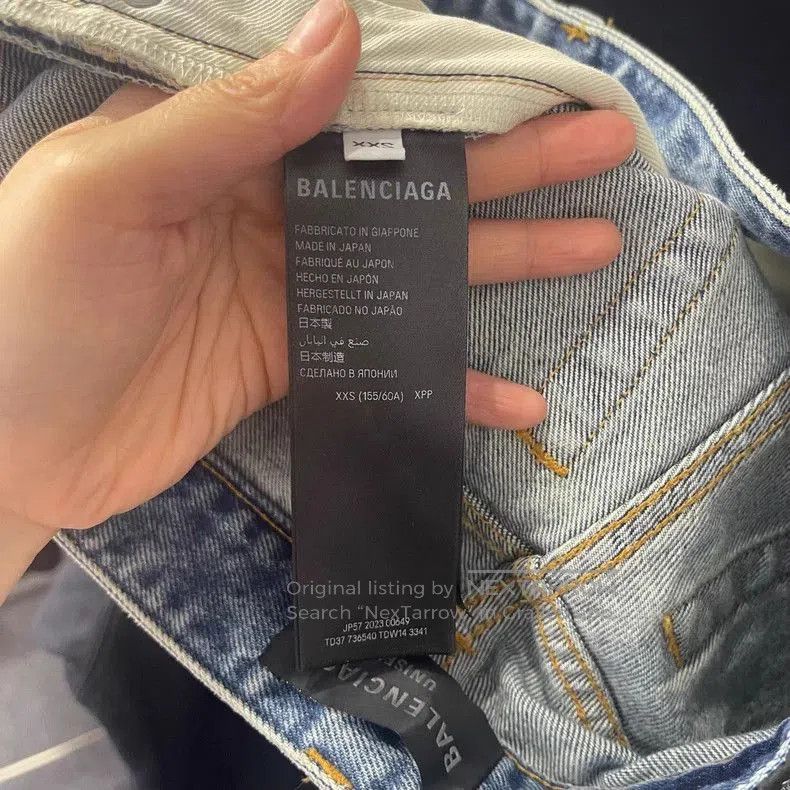 Balenciaga Blue Straight Denim Jeans .